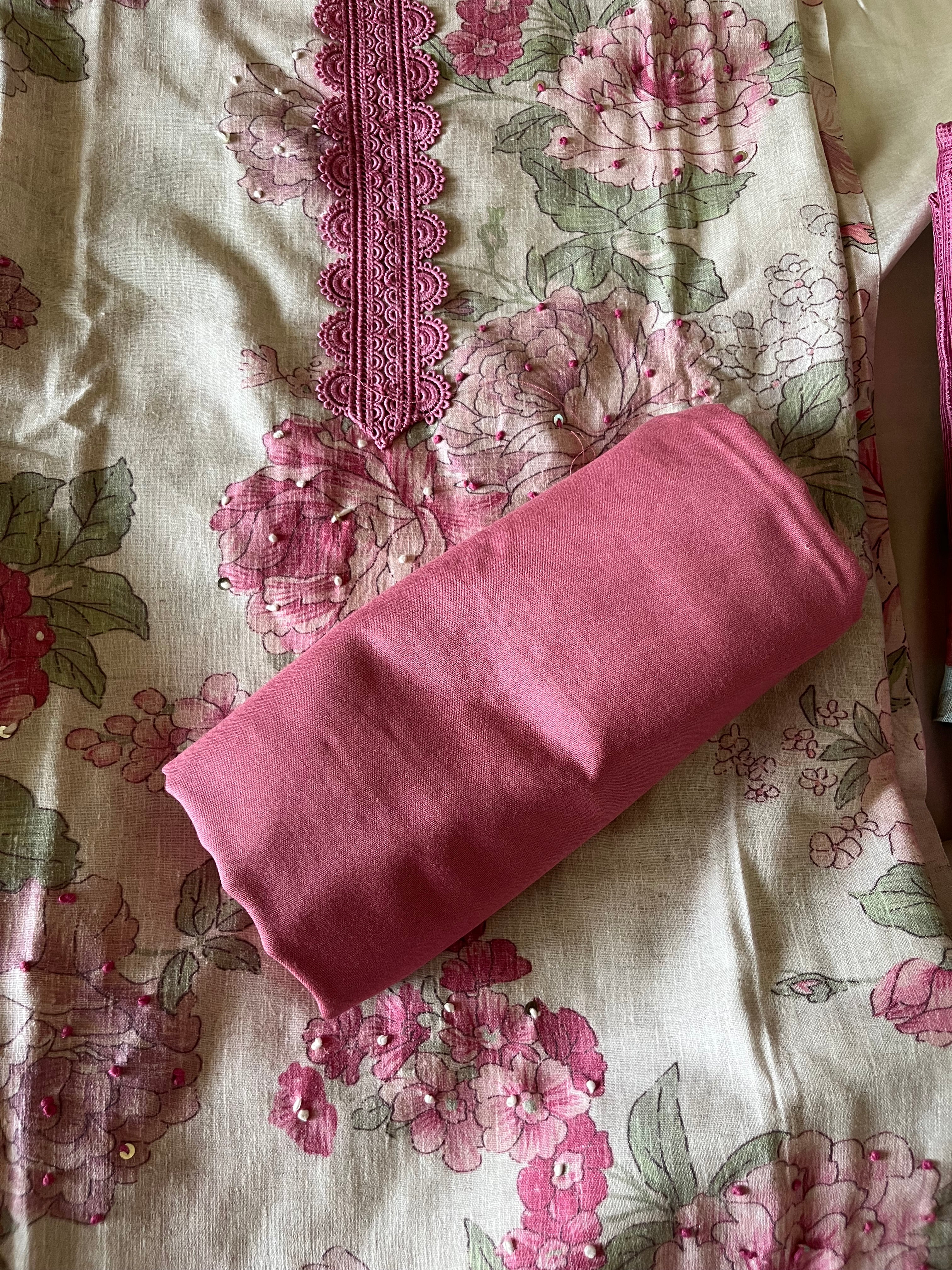 Linen 3pcs Unstitched Suit