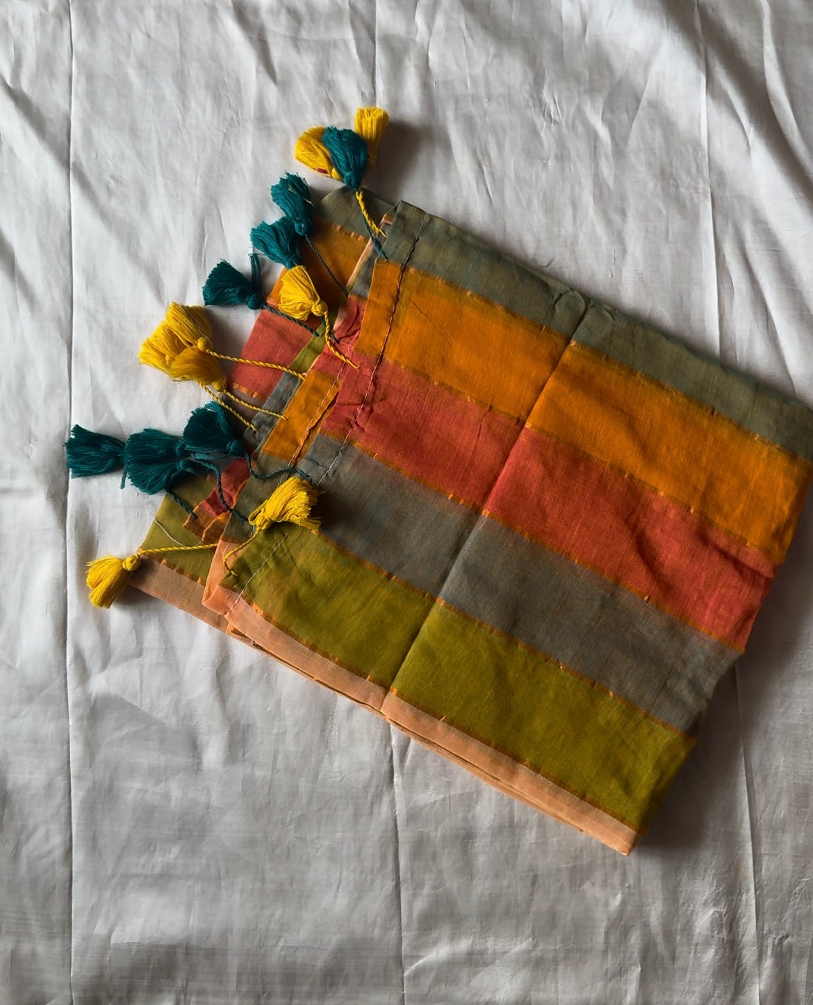 Rainbow Mul Cotton Saree