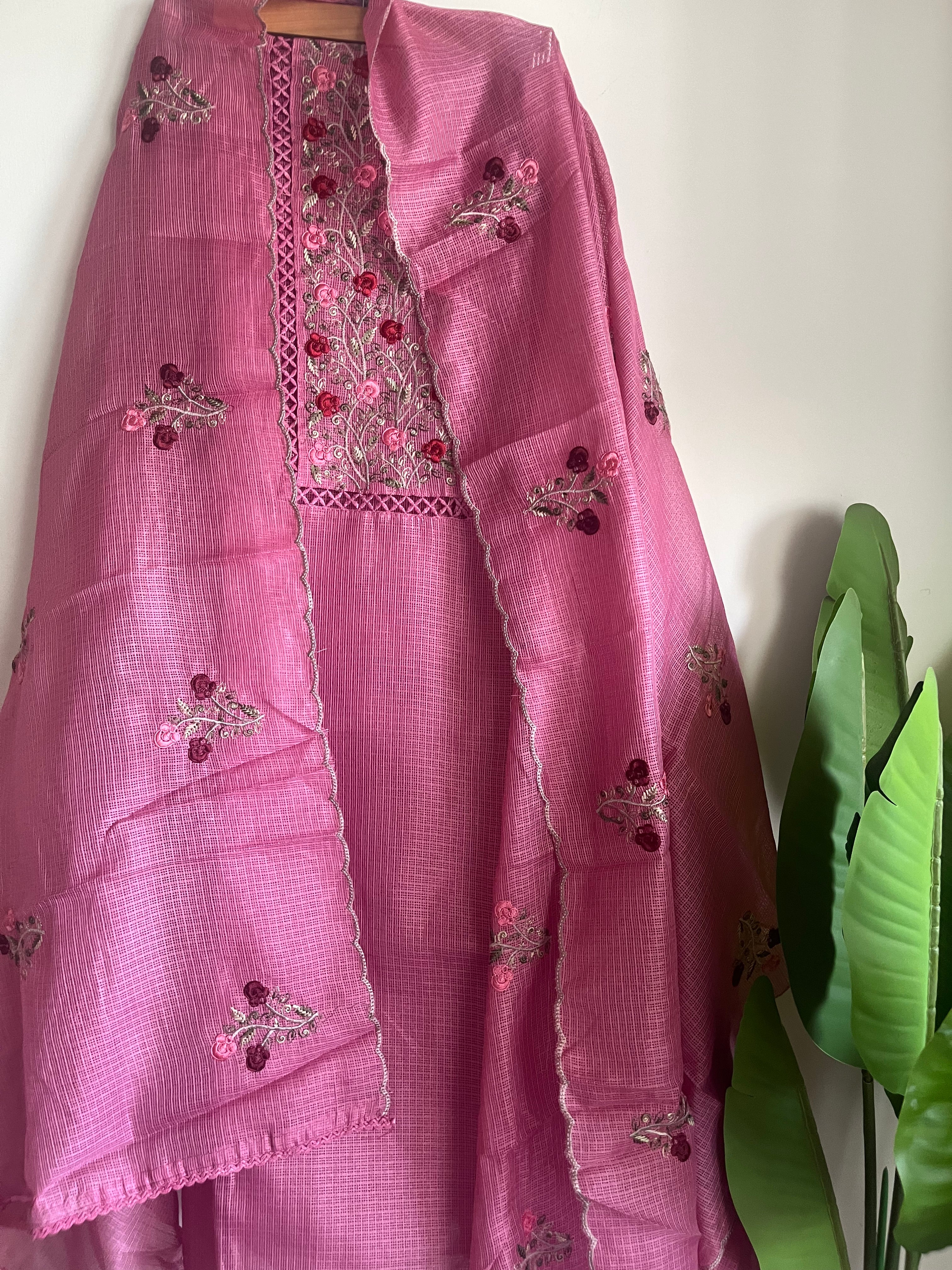 Kota Unstitched 3pcs Suit with Embroidery work