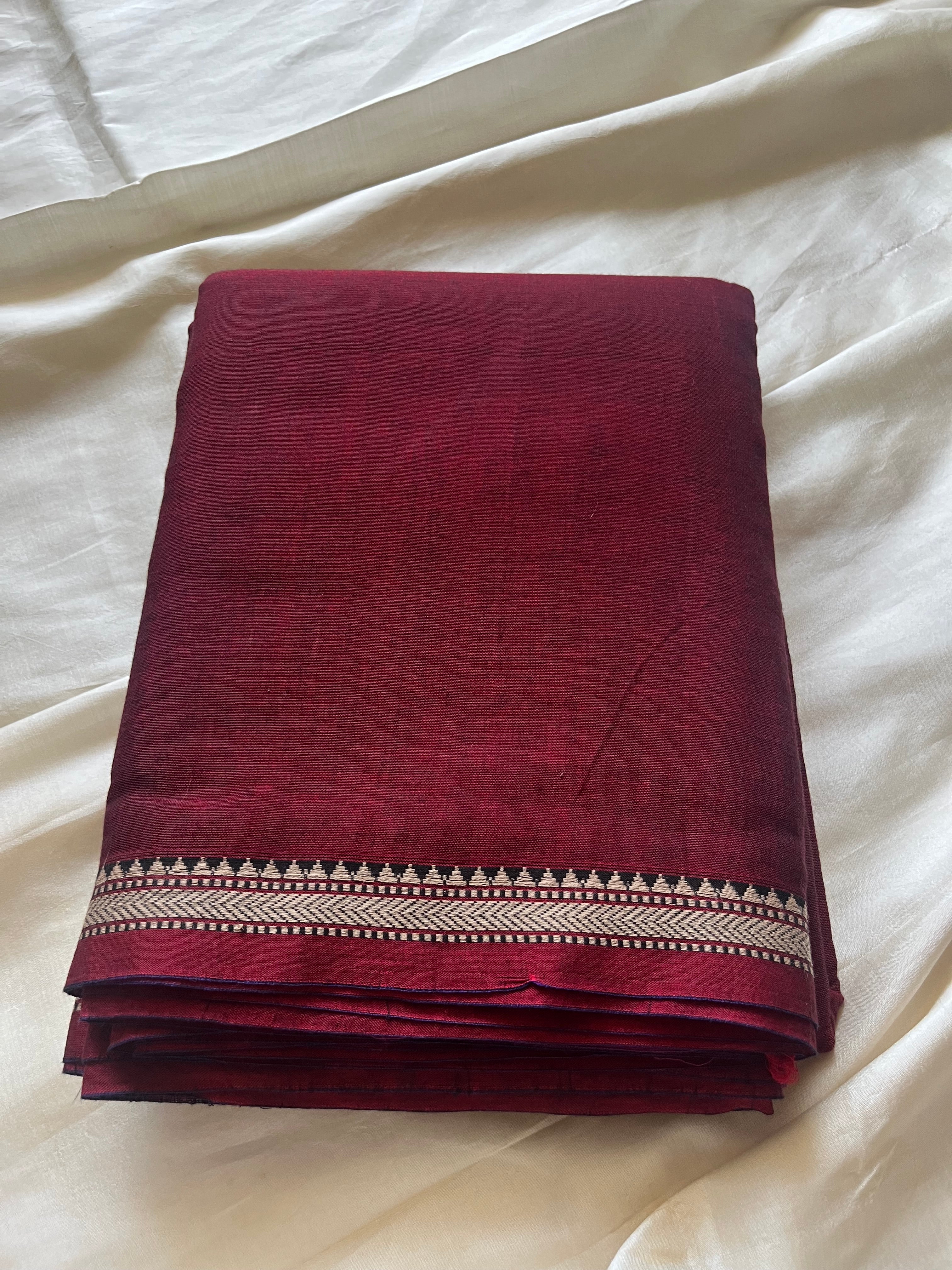 Premium quality mercerised soft narayanpet cotton saree with running blouse 6.2 meters