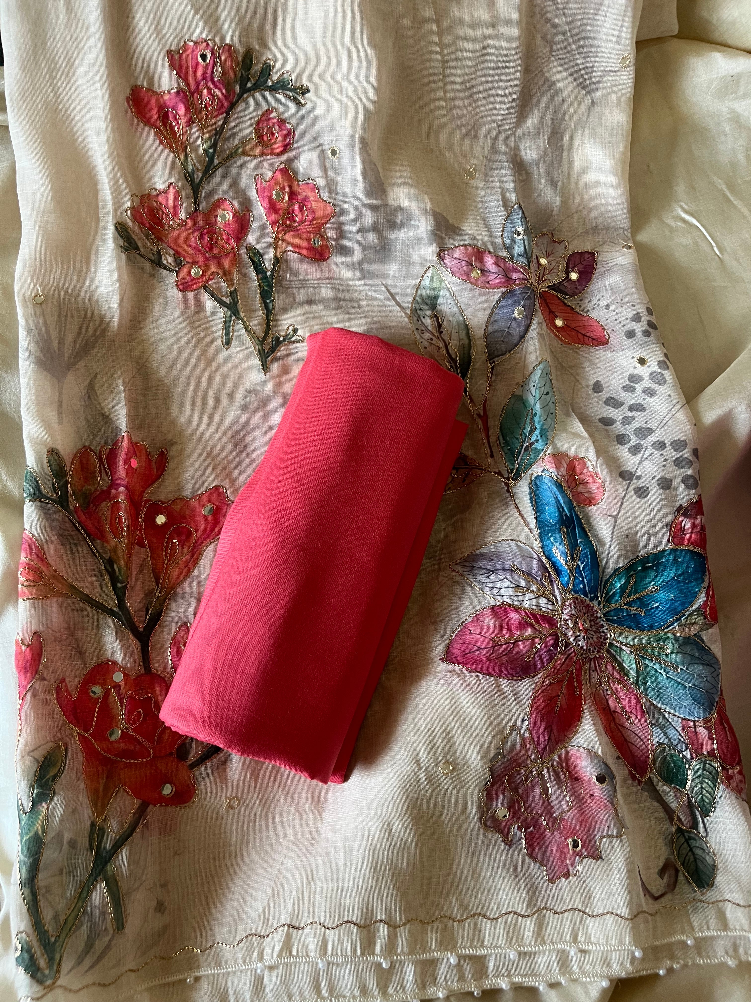 Premium Linen 3pcs Unstitched Suit