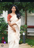 Zari check saree without blouse