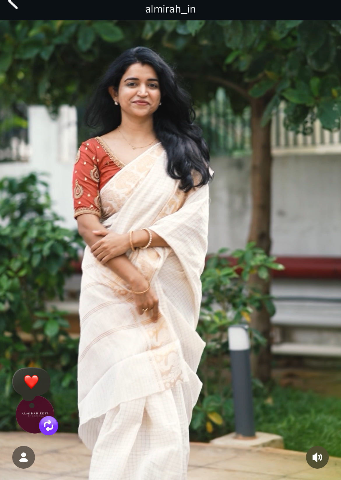 Zari check saree without blouse