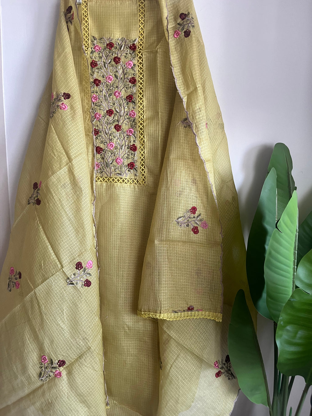 Kota 3pcs Unstitched Suit with embroidery work