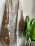 Chanderi 3pcs Unstitched Suit