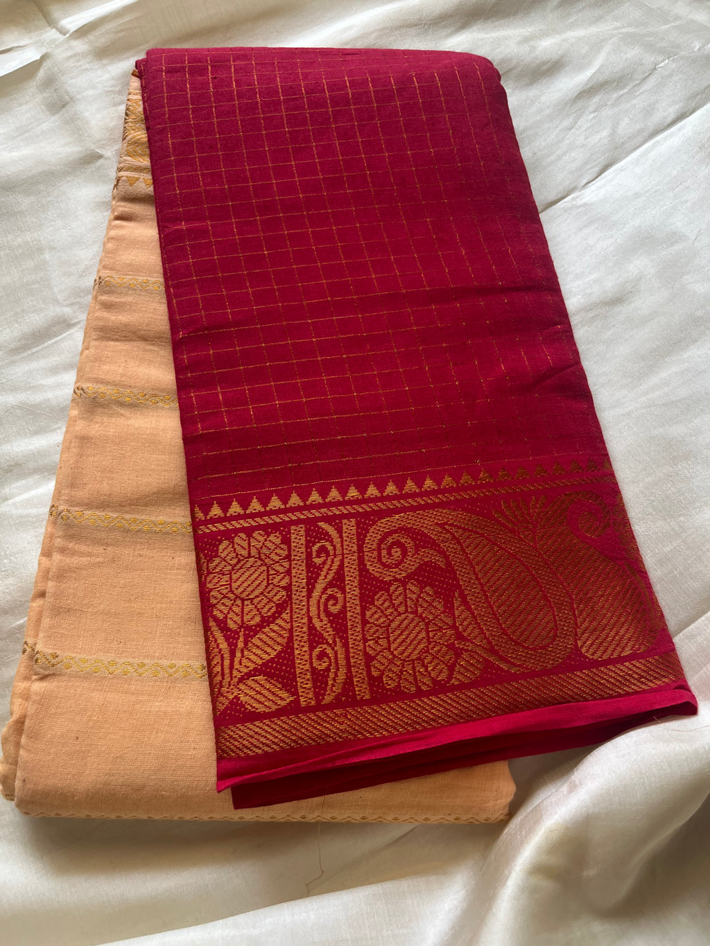 Half n Half Zari  Kattam Velthari Saree