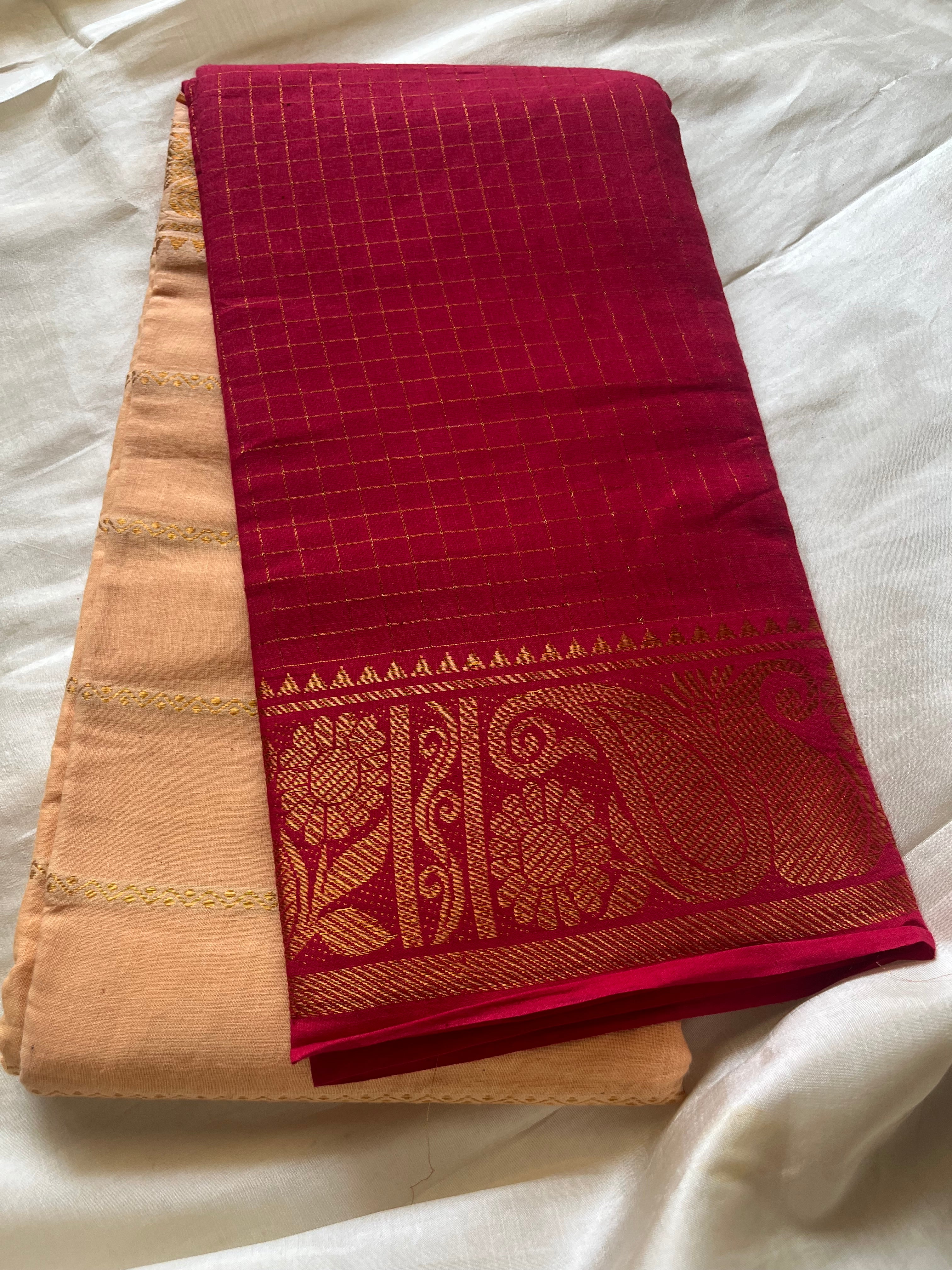 Half n Half Zari  Kattam Velthari Saree