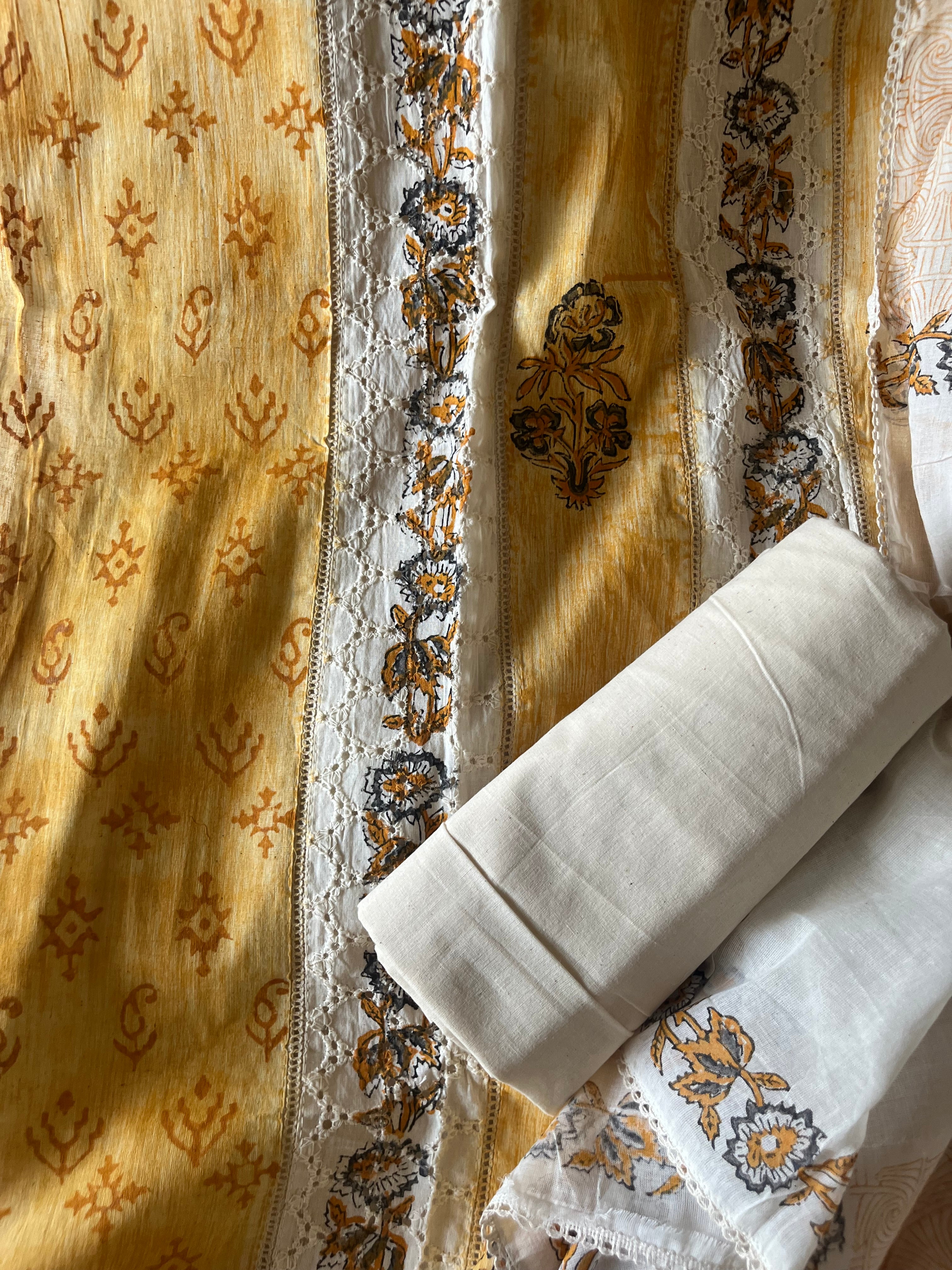 Pure Cotton Hakabo 3pcs Unstitched Suit