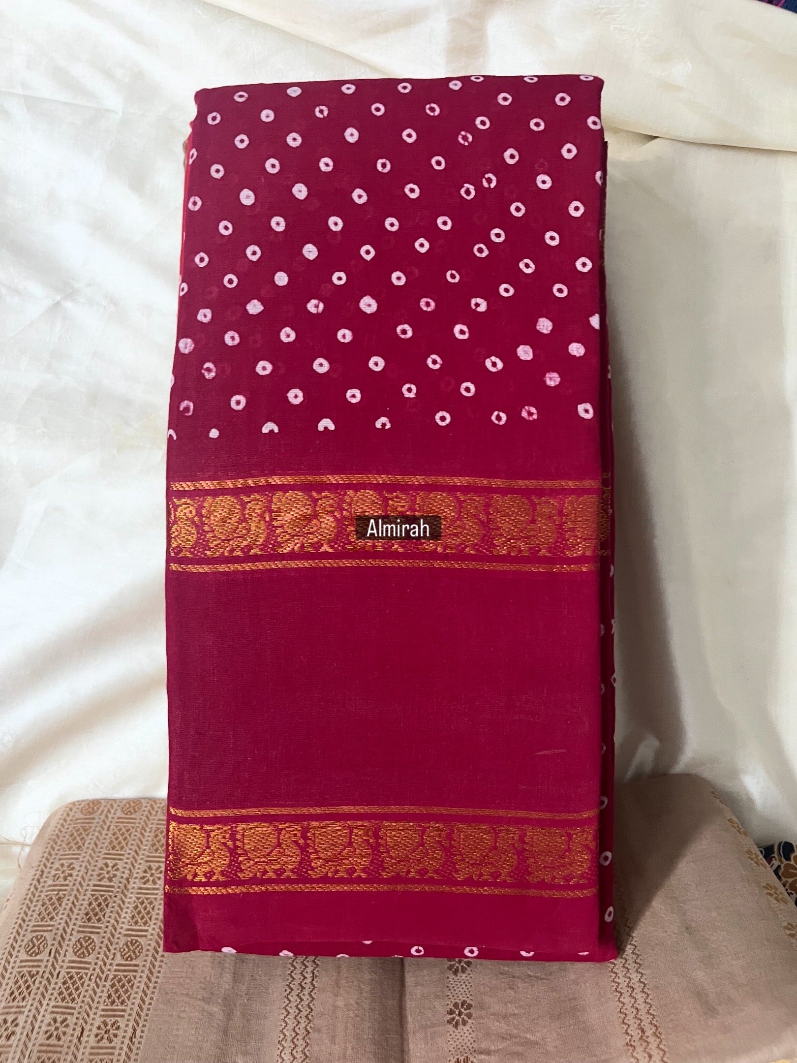 Polka Dots Sungudi Sarees without blouse
