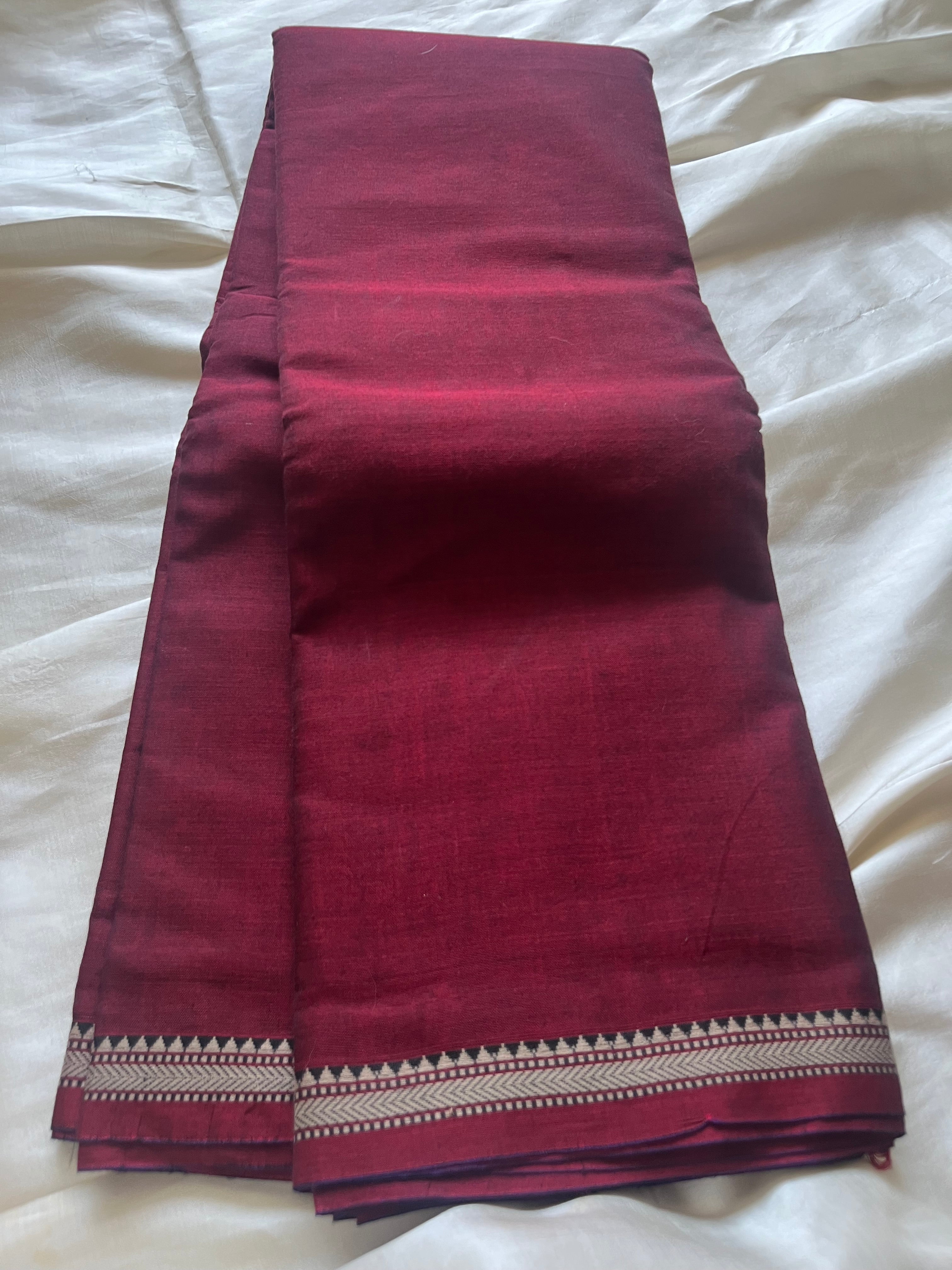Premium quality mercerised soft narayanpet cotton saree with running blouse 6.2 meters