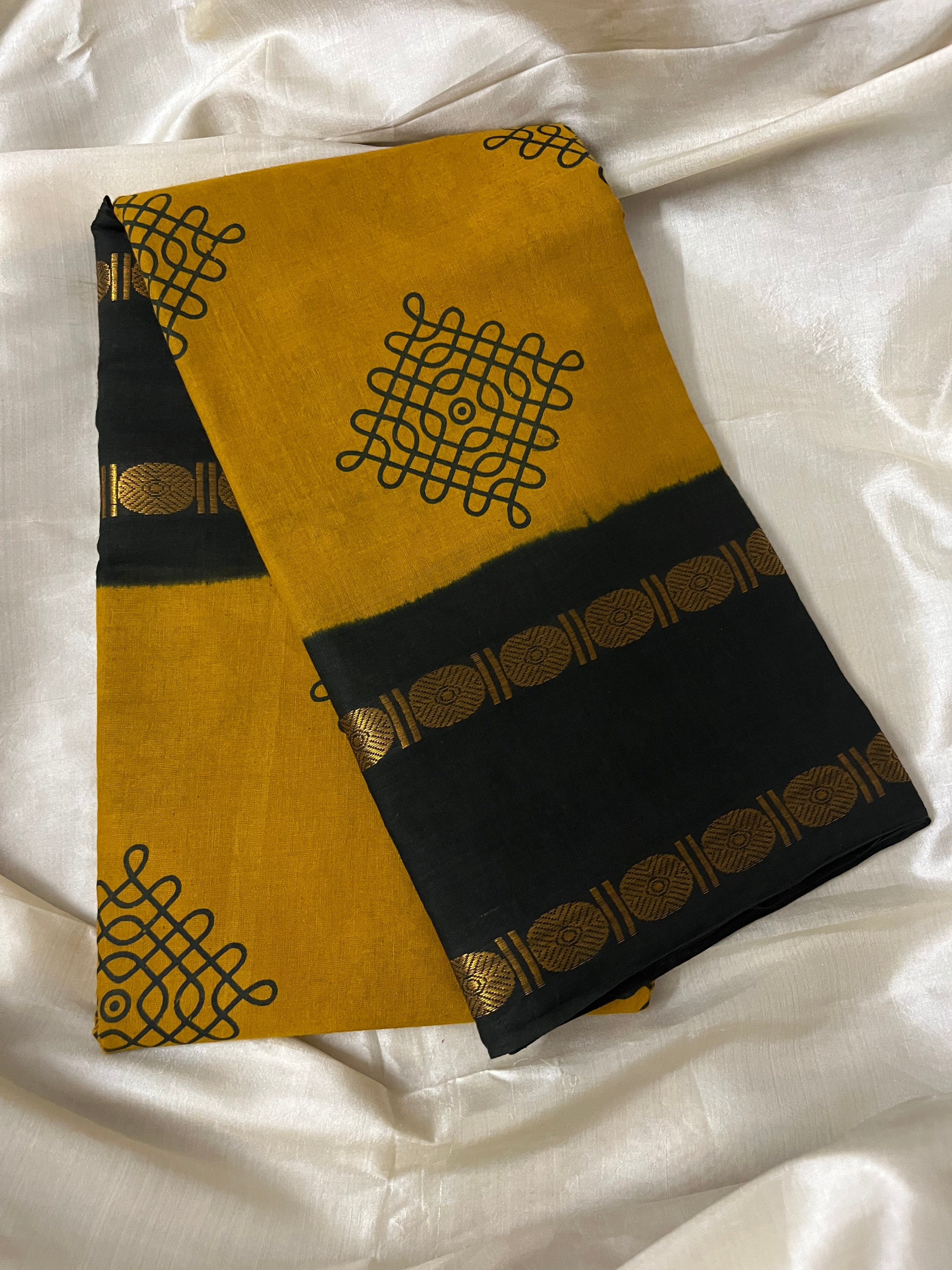 Printed Kolam Sungudi Cotton Saree