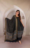 Pure Maheshwari Silk Ajrakh Printed 2pcs suit