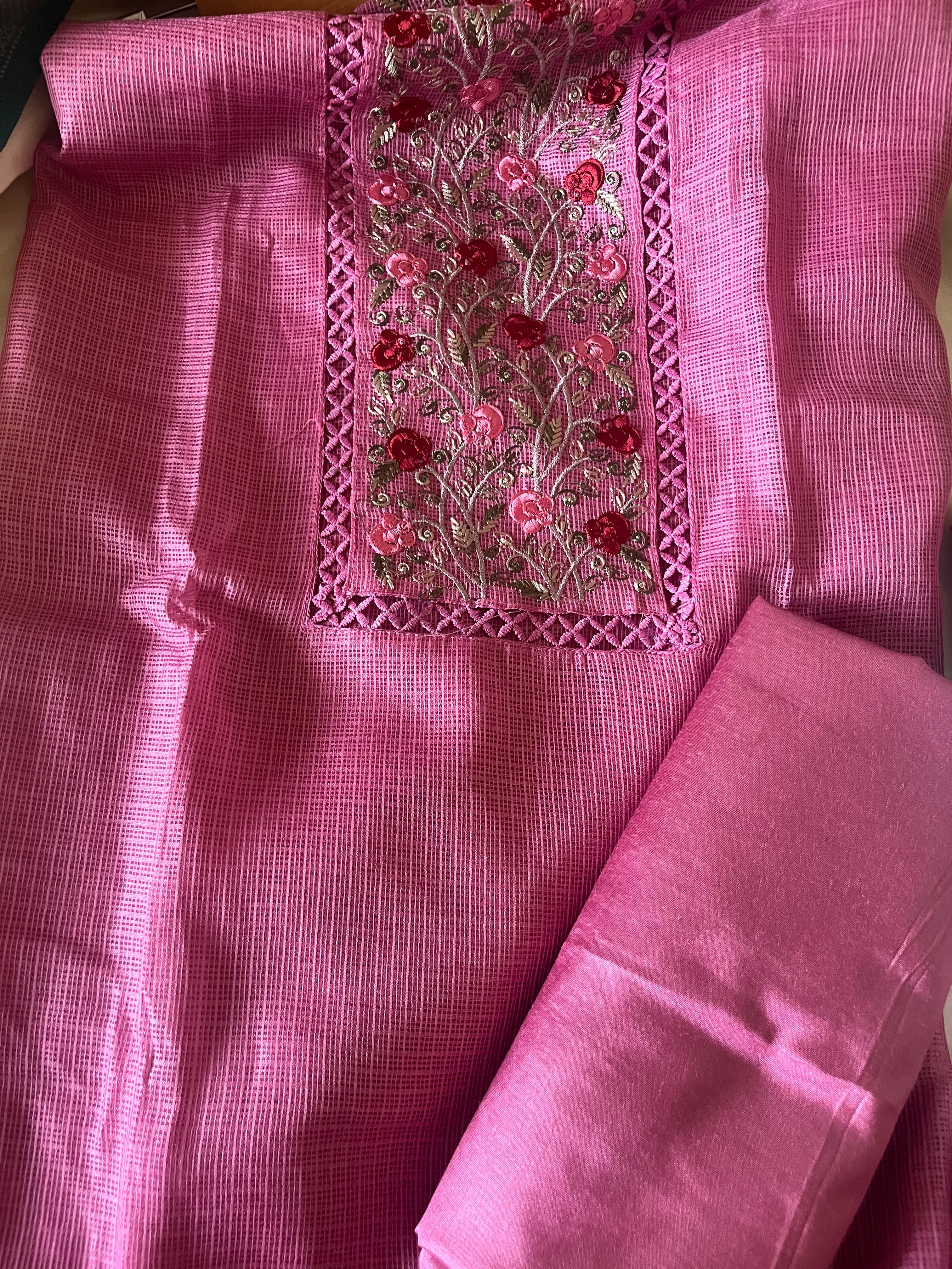 Kota Unstitched 3pcs Suit with Embroidery work