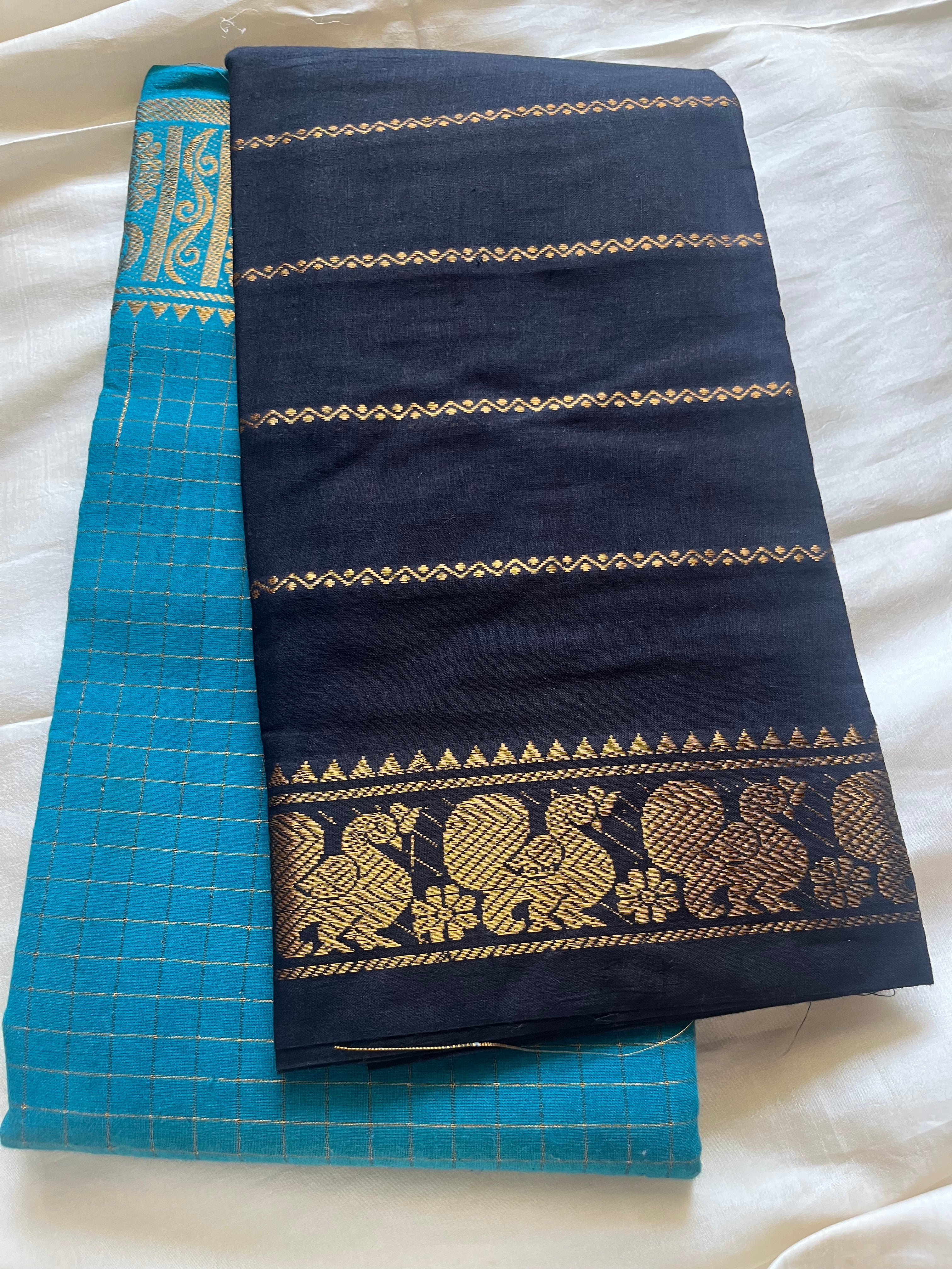 Half n Half Zari  Kattam Velthari Saree