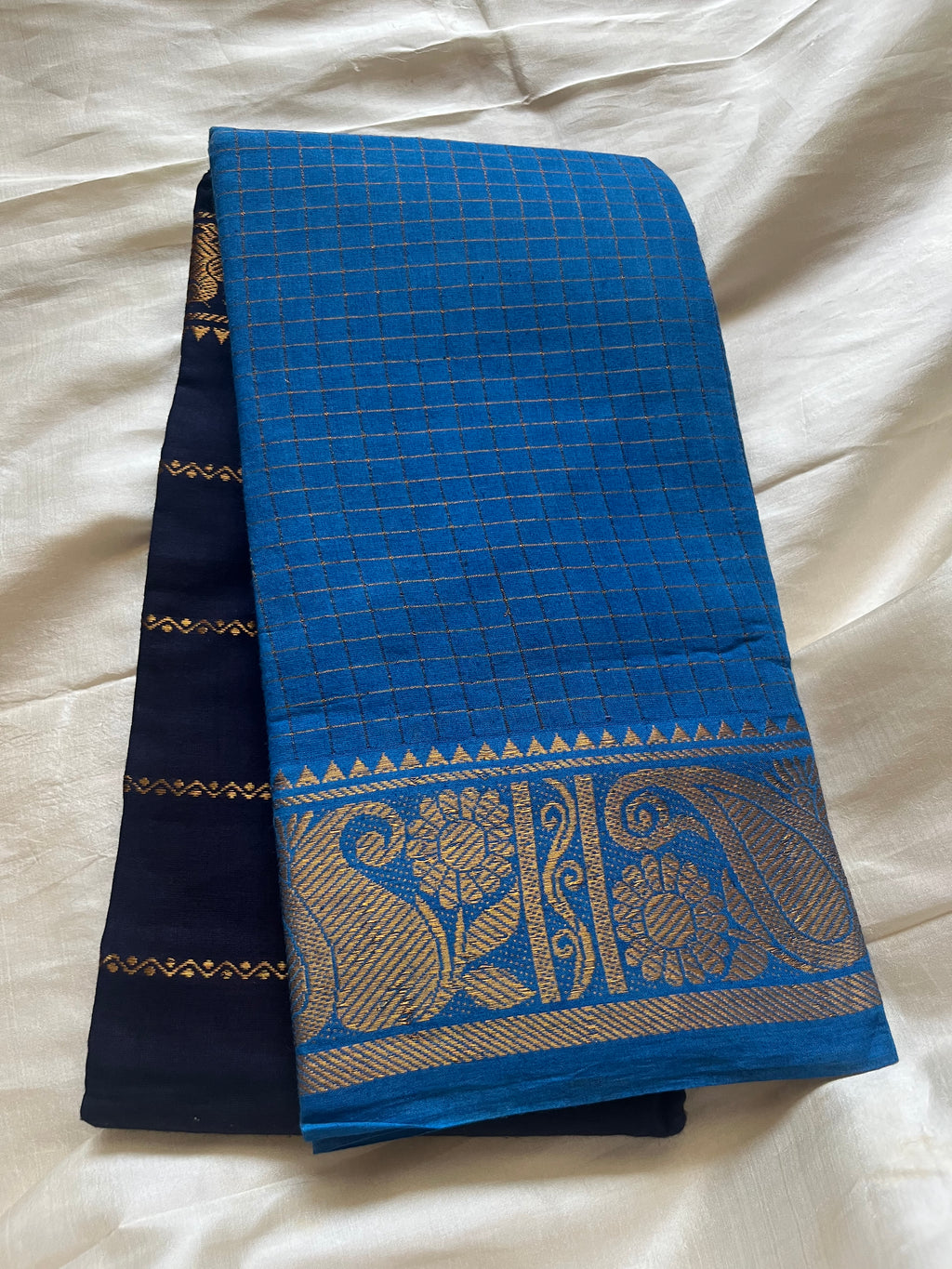 Half n Half Zari  Kattam Velthari Saree