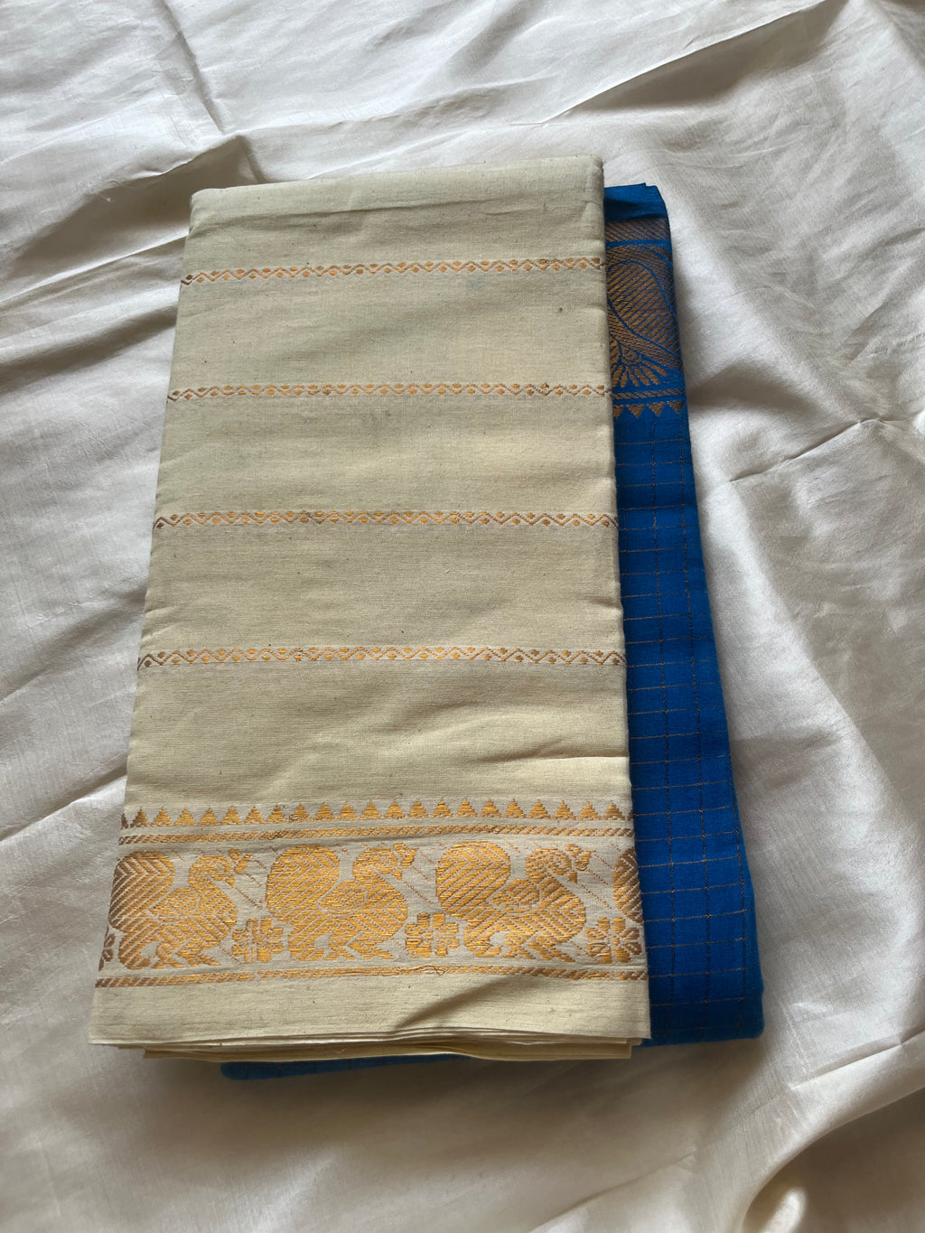 Half n Half Zari  Kattam Velthari Saree