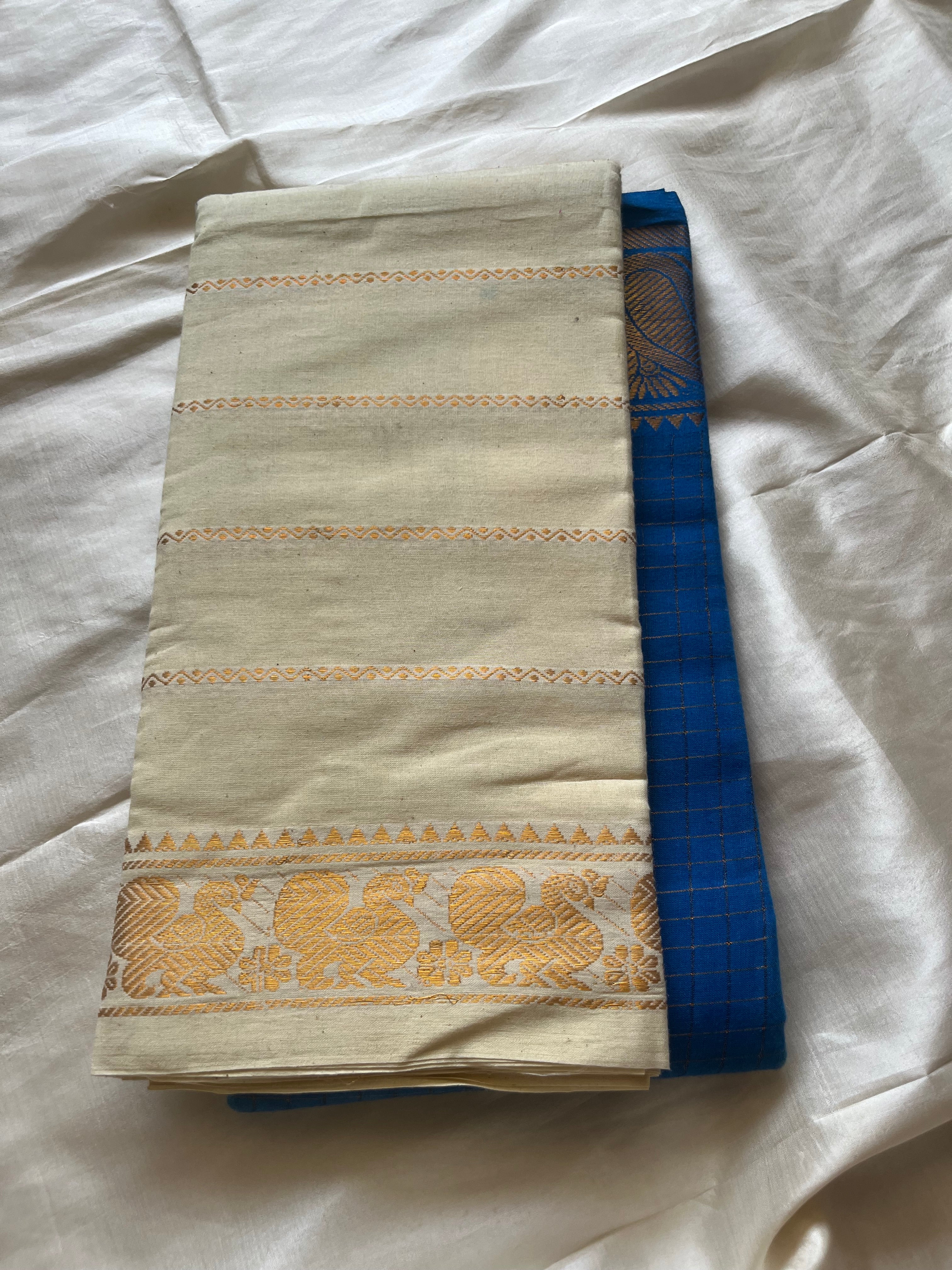 Half n Half Zari  Kattam Velthari Saree
