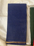 Zari checked Blue Saree with running blouse