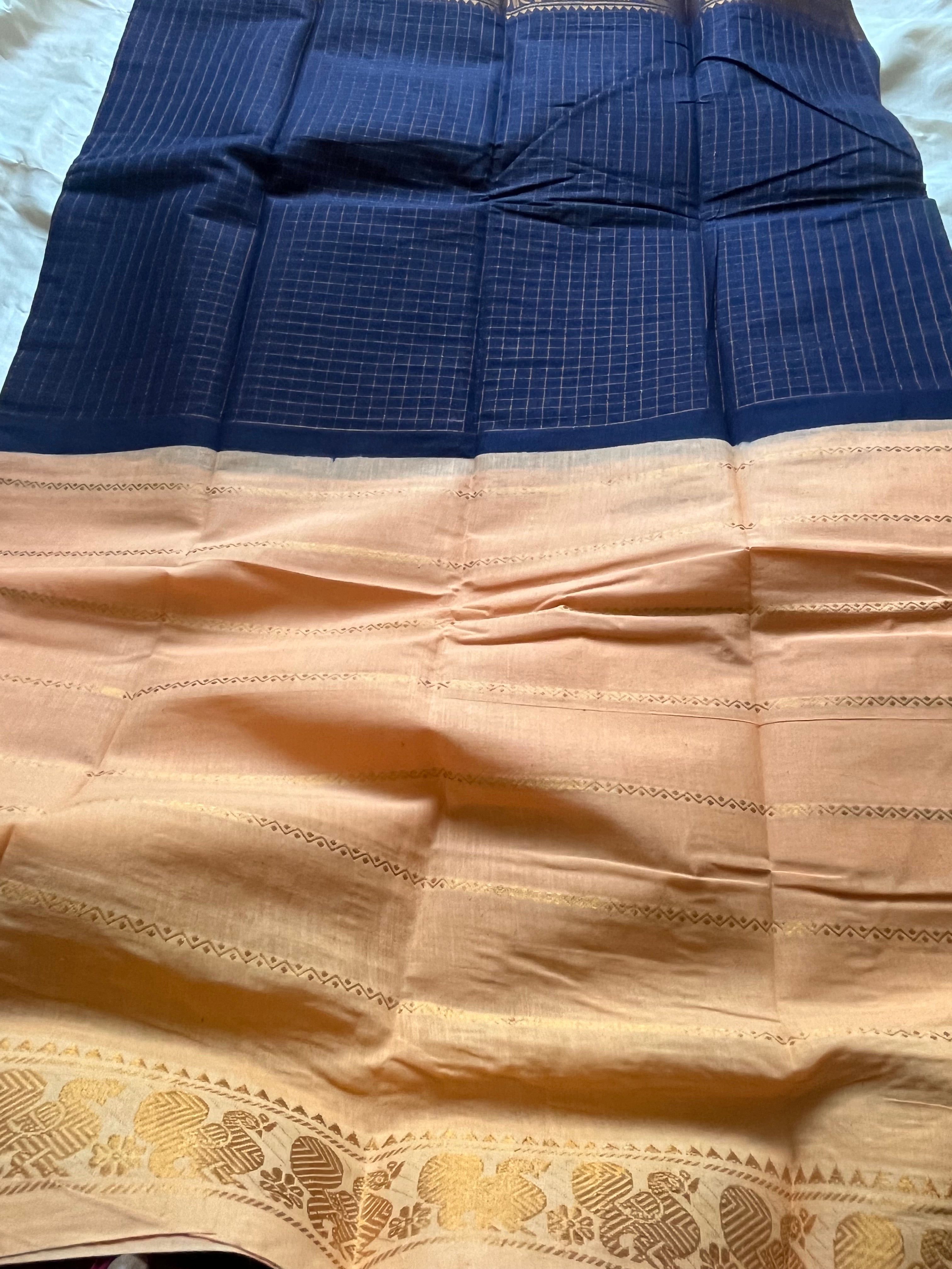 Half n Half Zari  Kattam Velthari Saree