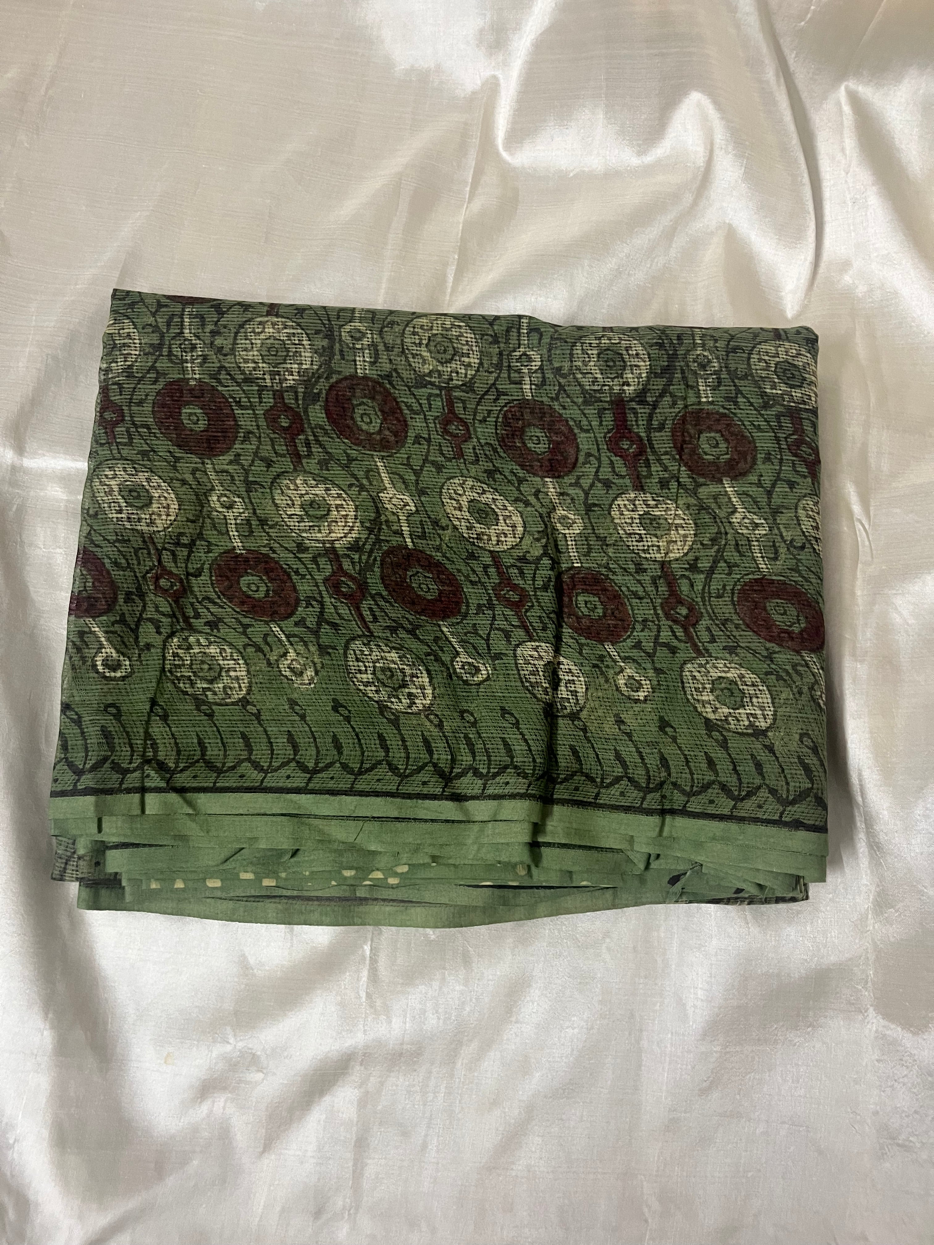 Jaipuri Block Printed Cotton Kota Doriya Saree