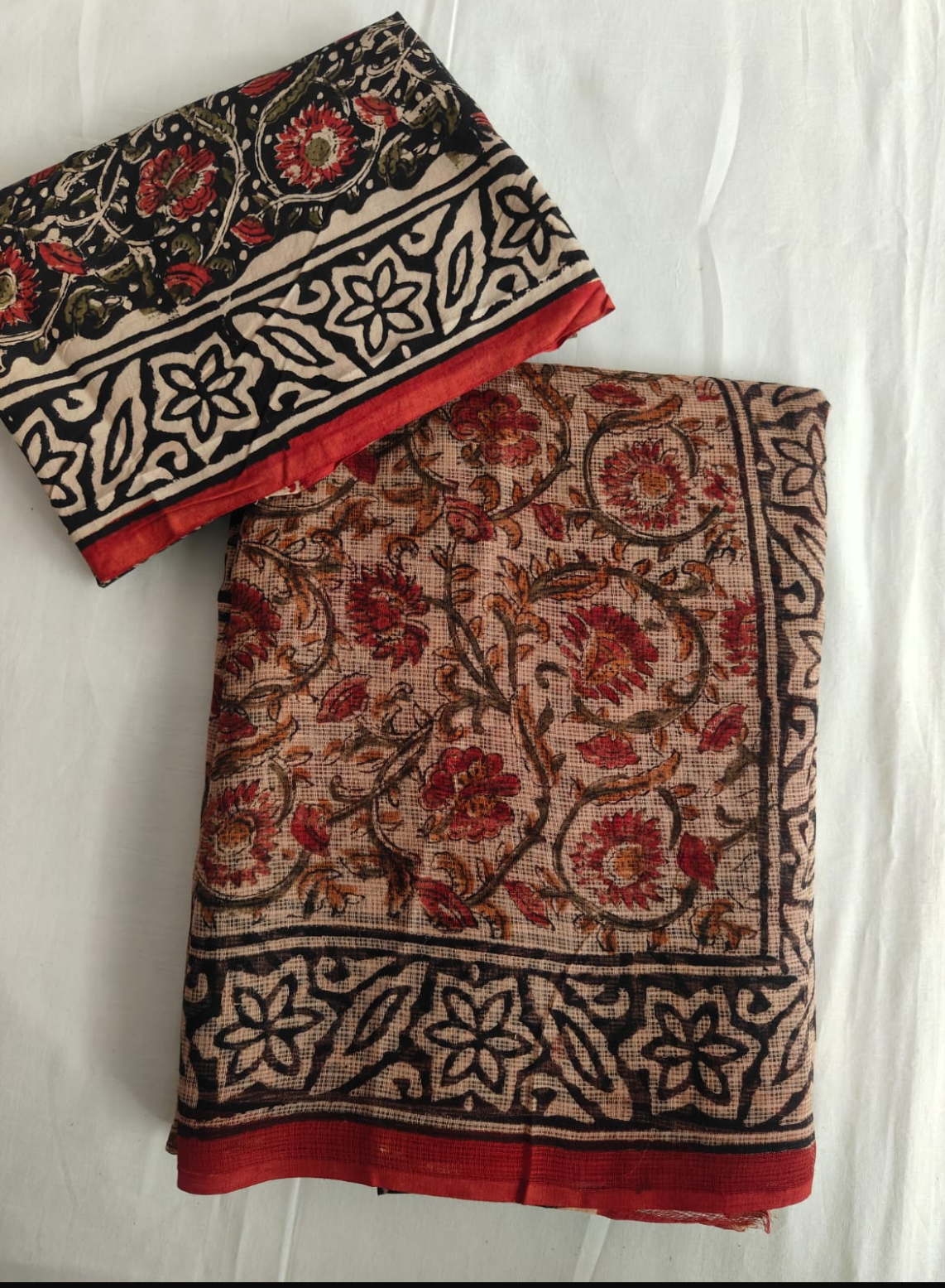 Jaipuri Block Printed Cotton Kota Doriya Saree