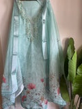 Exclusive Linen 3pcs Unstitched Suit with Beads Work