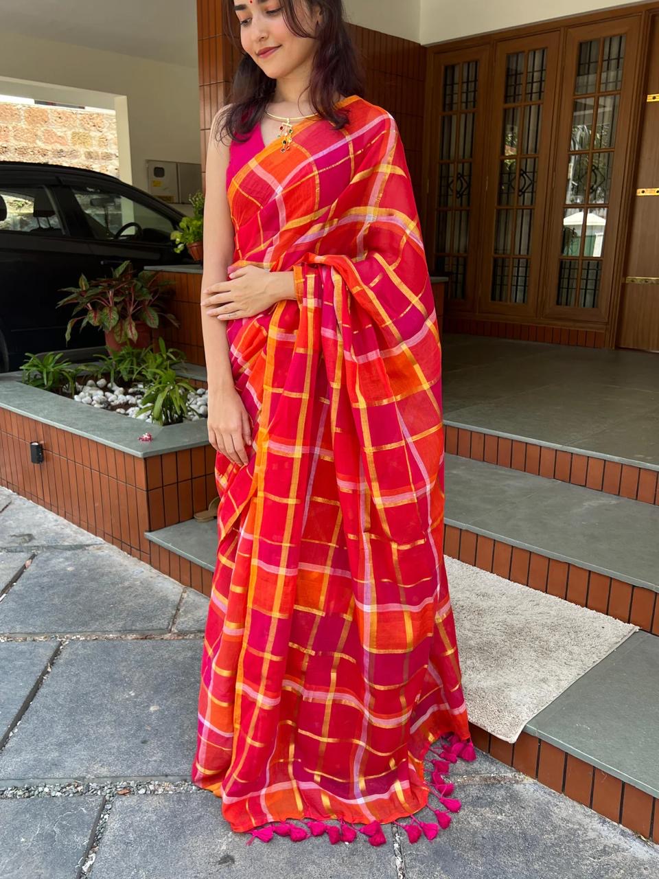 Mul Cotton saree120 counts