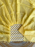 Cotton Printed Top | Mirror Work Muslin Silk Dupatta With Tassels