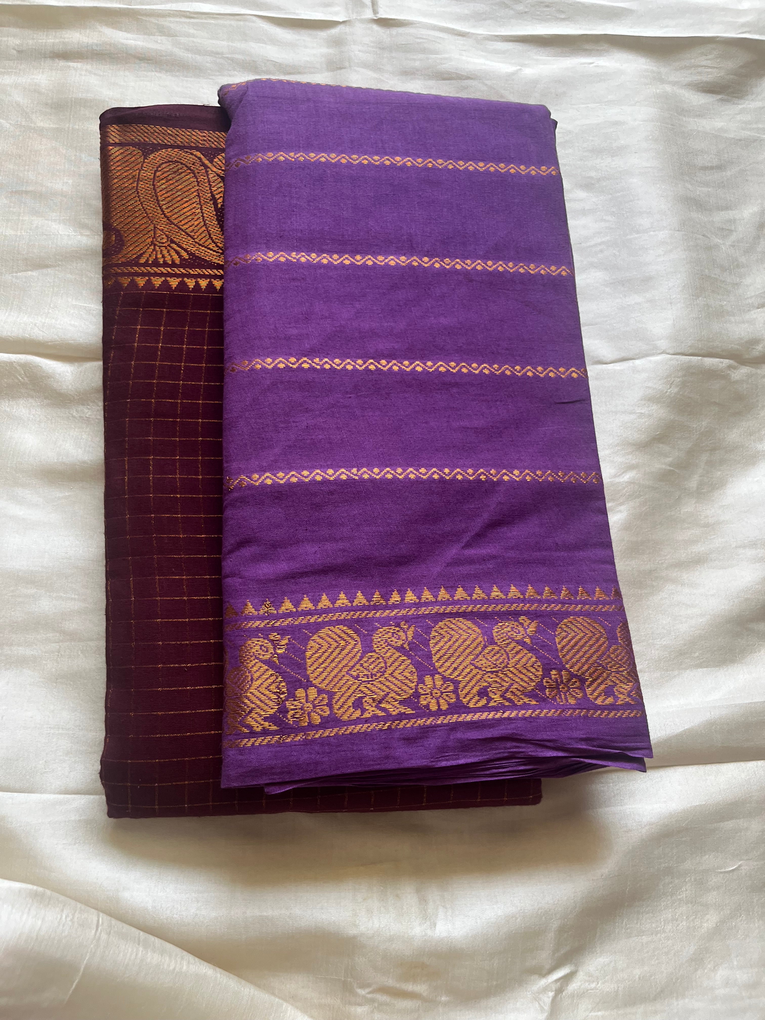Half n Half Zari  Kattam Velthari Saree