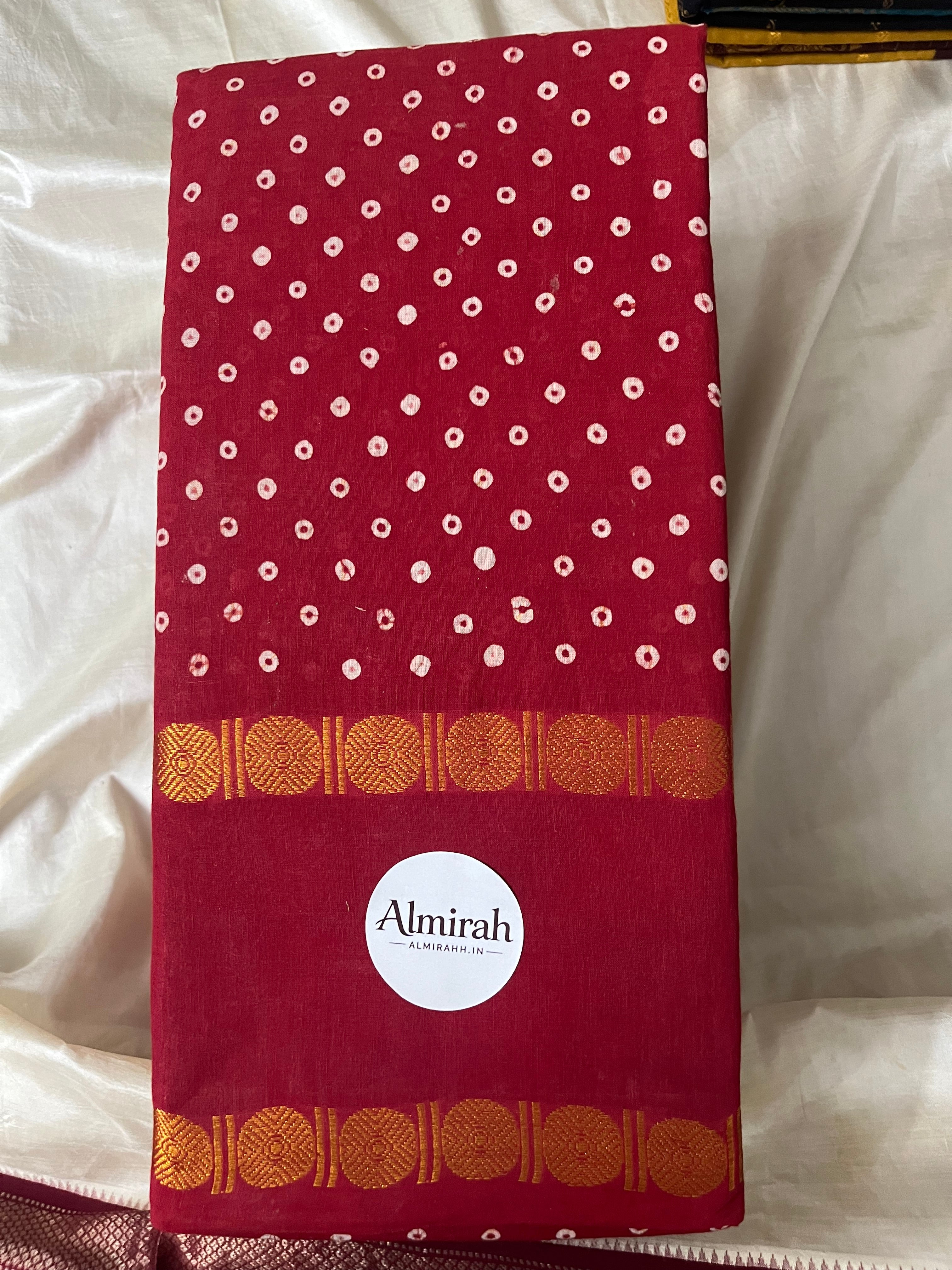 Polka Dot Sungudi Saree without Blouse