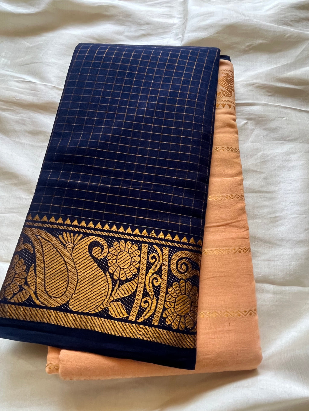 Half n Half Zari  Kattam Velthari Saree