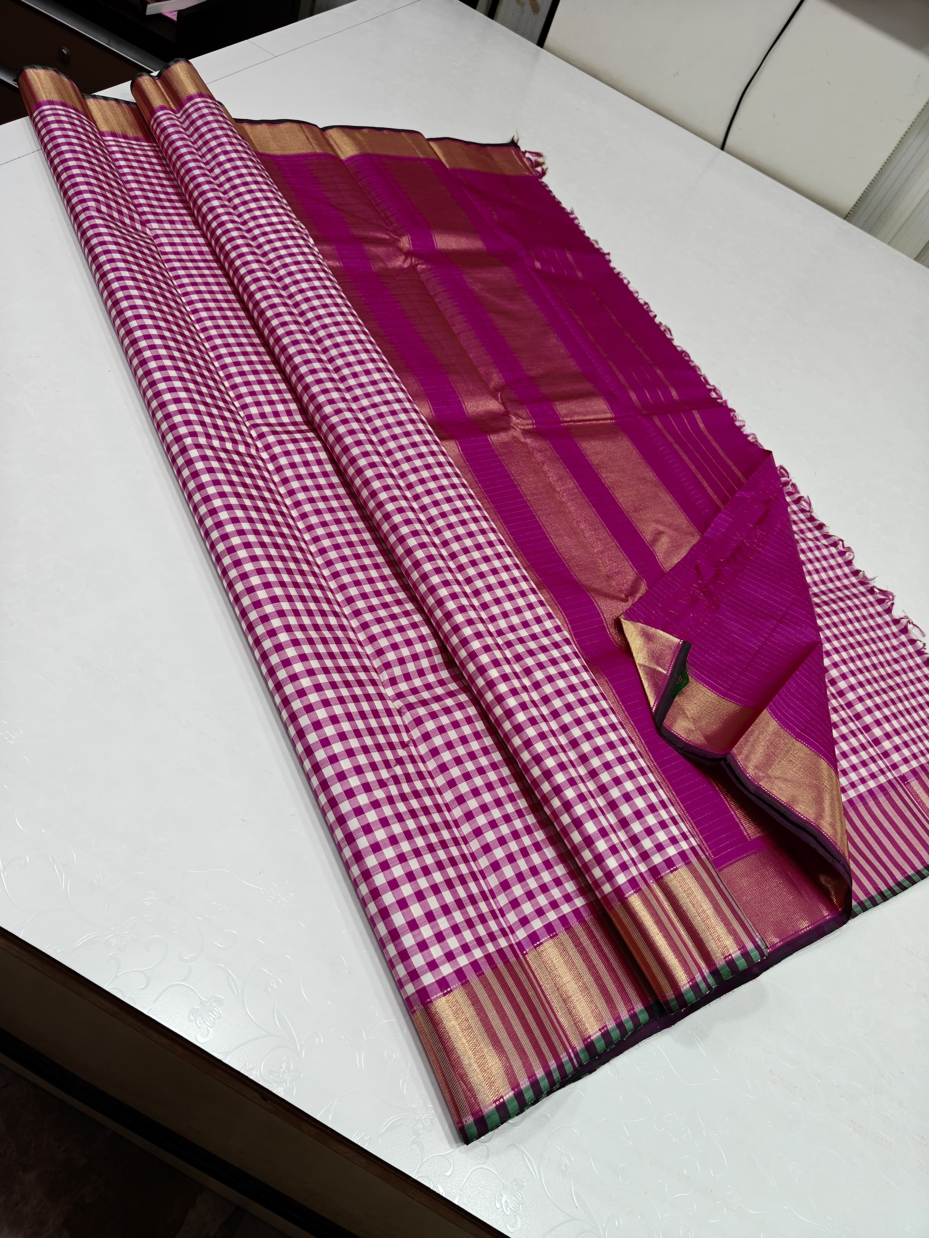 Pure Kanchipuram Silk Saree 2g pure Zari with Silk mark certified