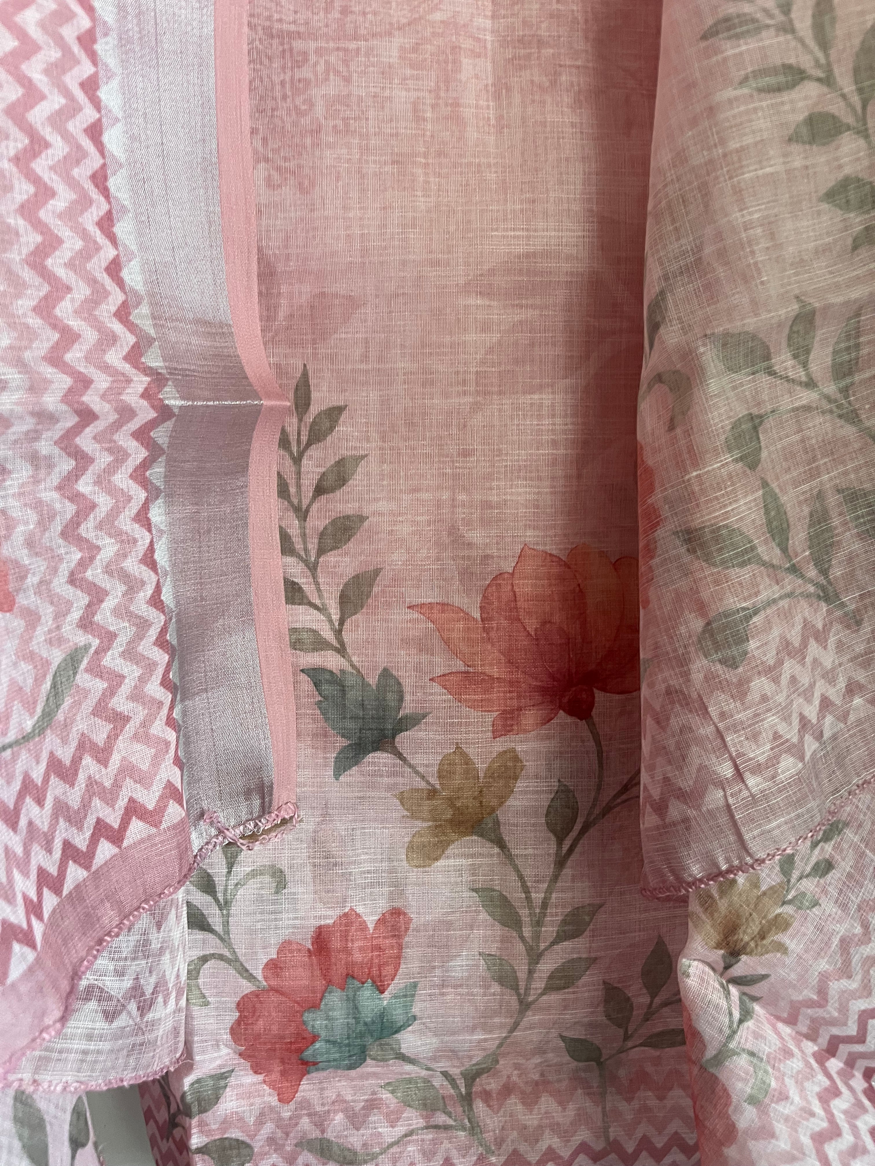 Exclusive Linen 3pcs Unstitched Suit with Beads work