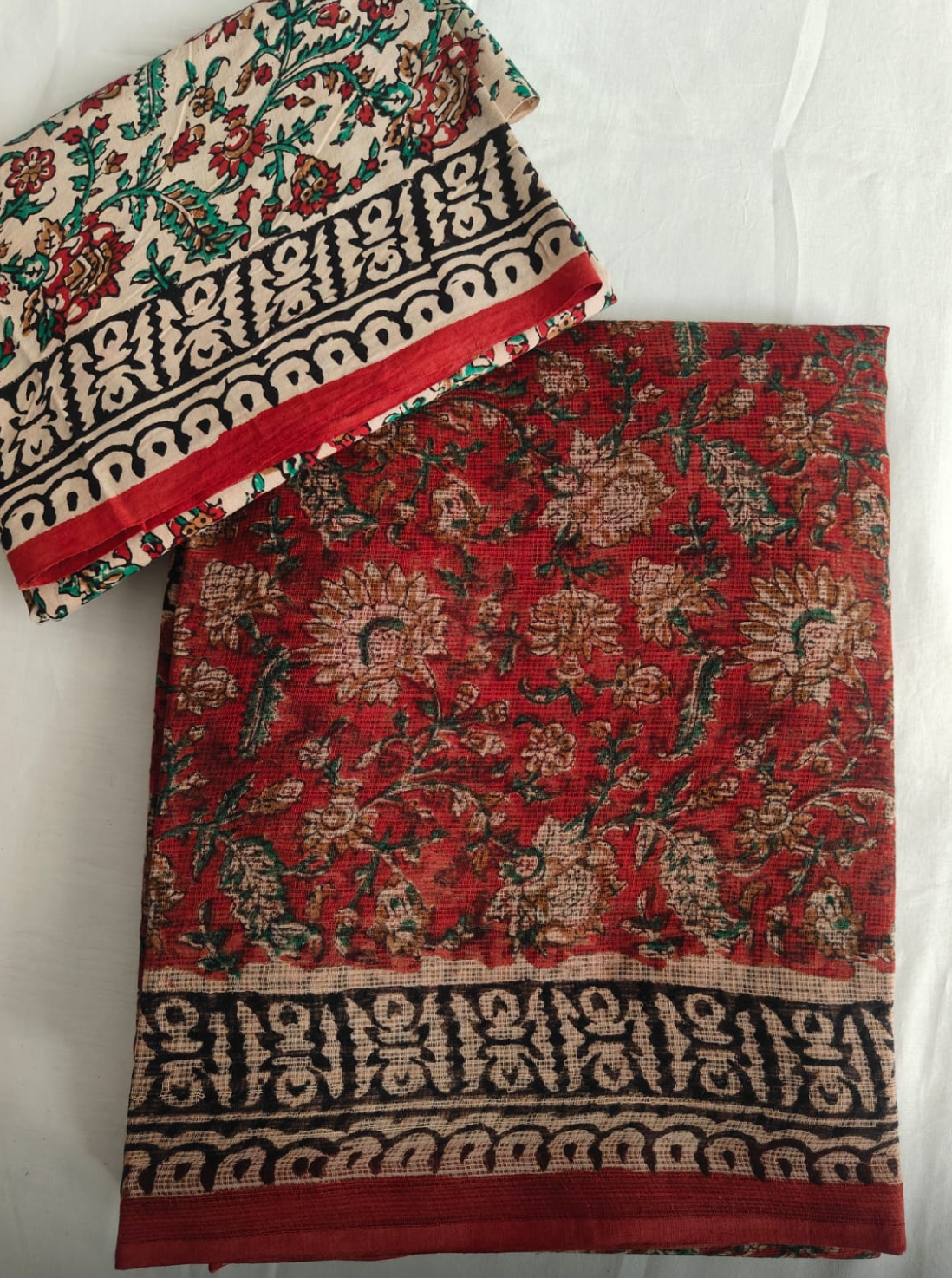 Jaipuri Block Printed Cotton Kota Doriya Saree