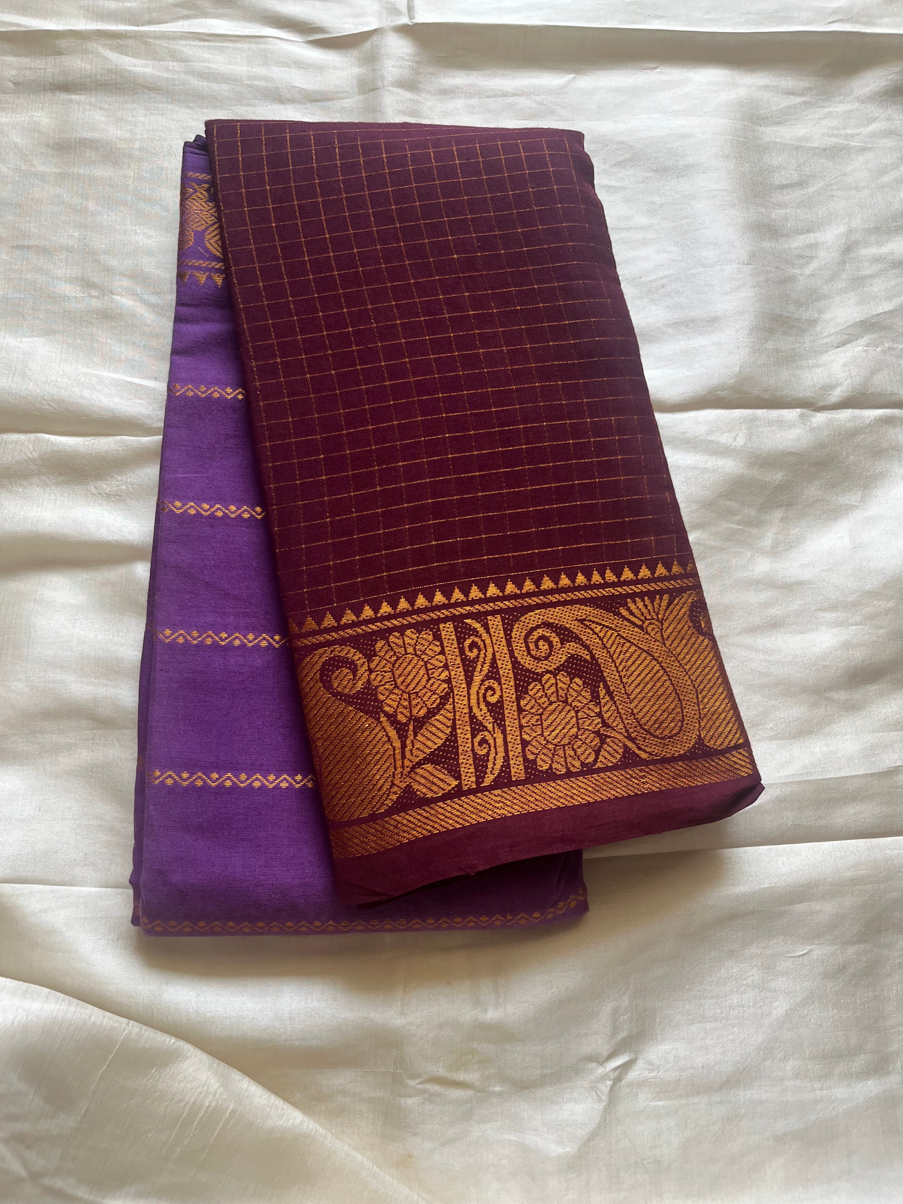 Half n Half Zari  Kattam Velthari Saree