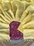Cotton Printed Top |  Mirror Work Muslin Silk Dupatta With Tassels