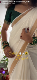 Kasavu Saree cotton with blouse