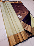 Pure Kanchipuram Silk Fancy wrapped vairaoosai butta with Silk mark cerified