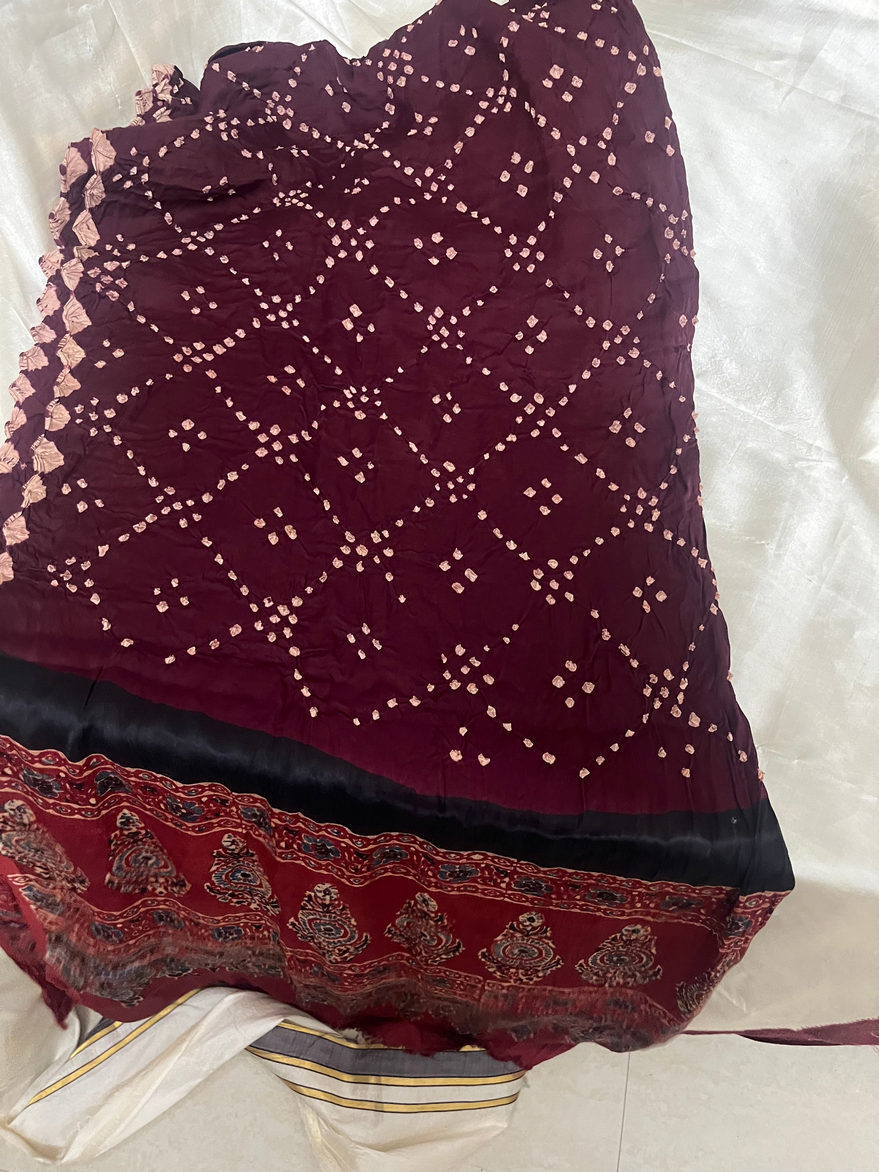 Modal Ajrakh Bandhani Dupatta