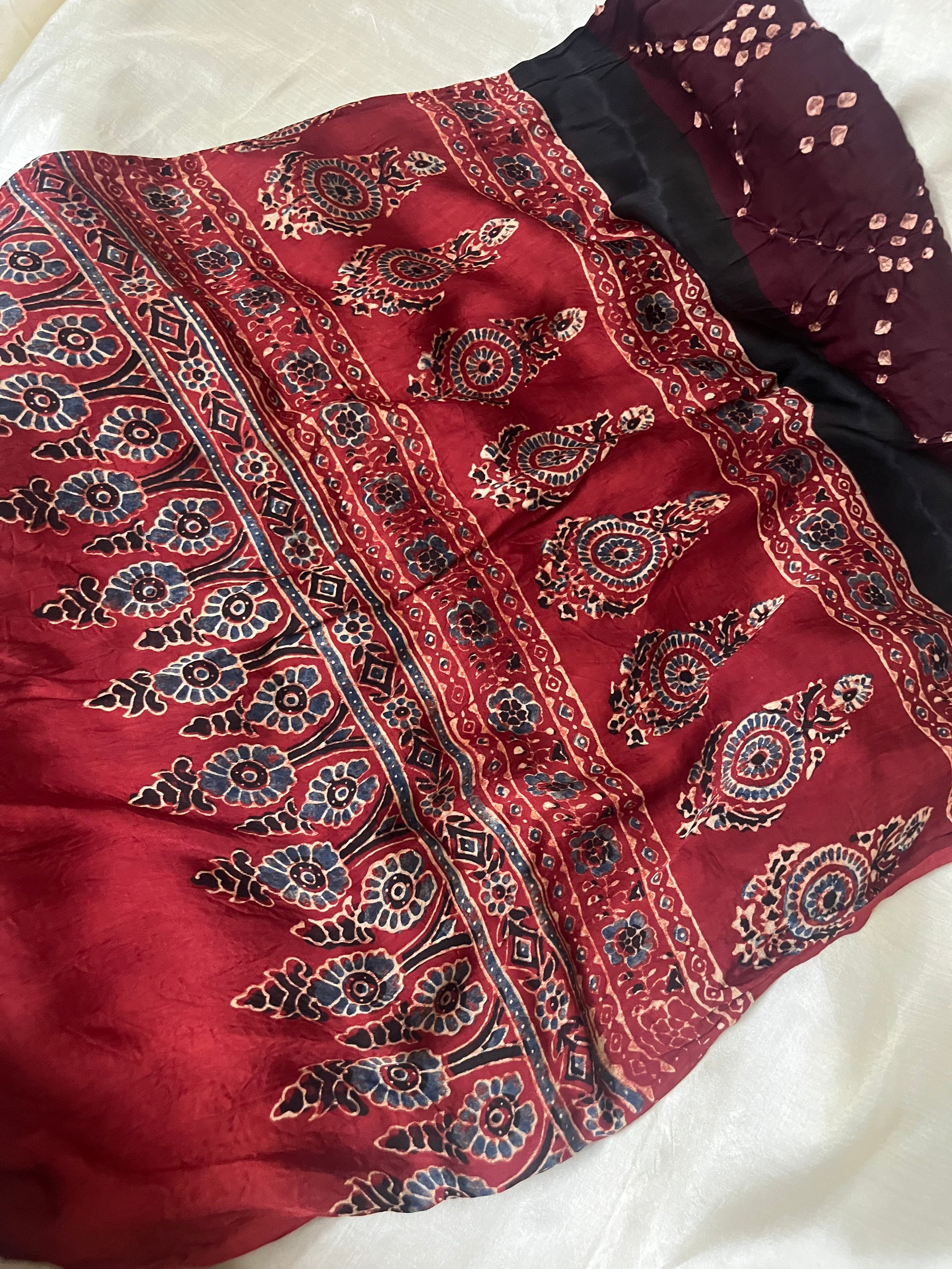 Modal Ajrakh Bandhani Dupatta