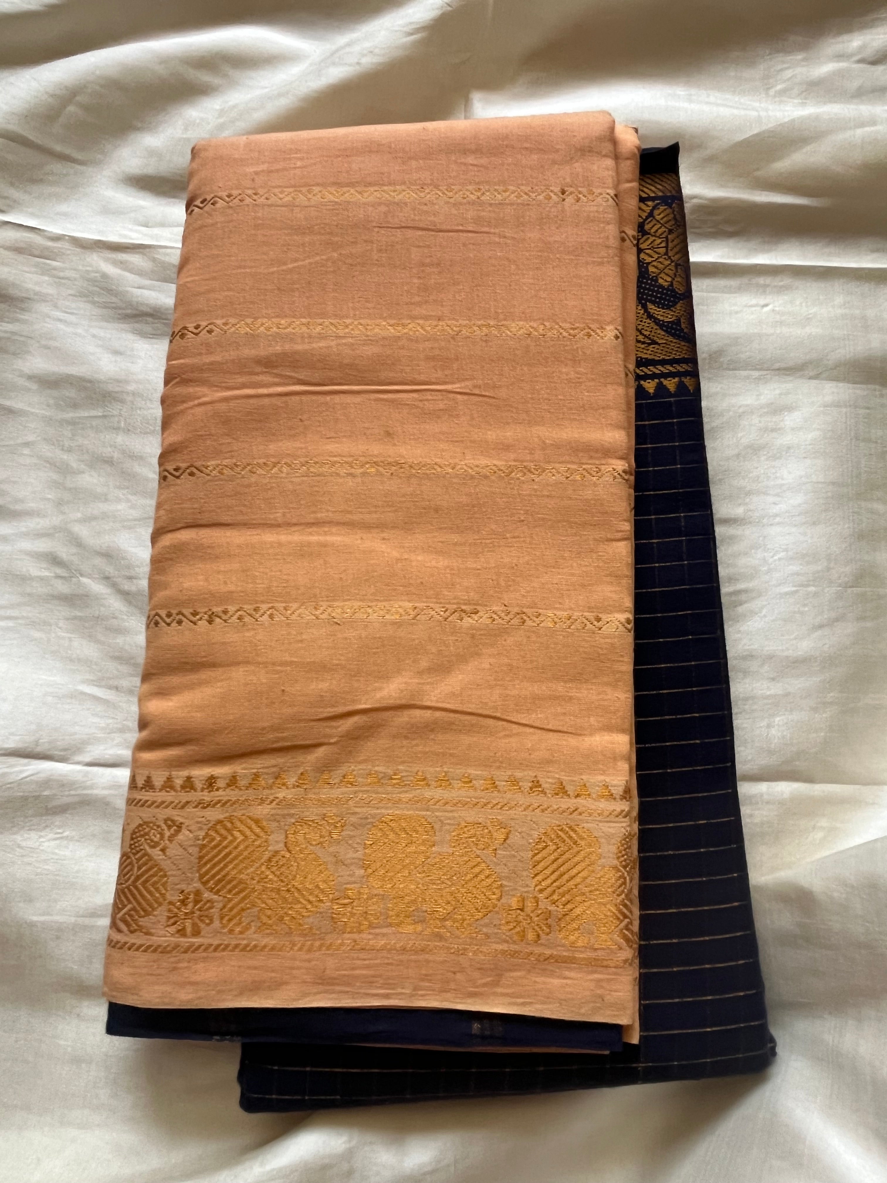 Half n Half Zari  Kattam Velthari Saree