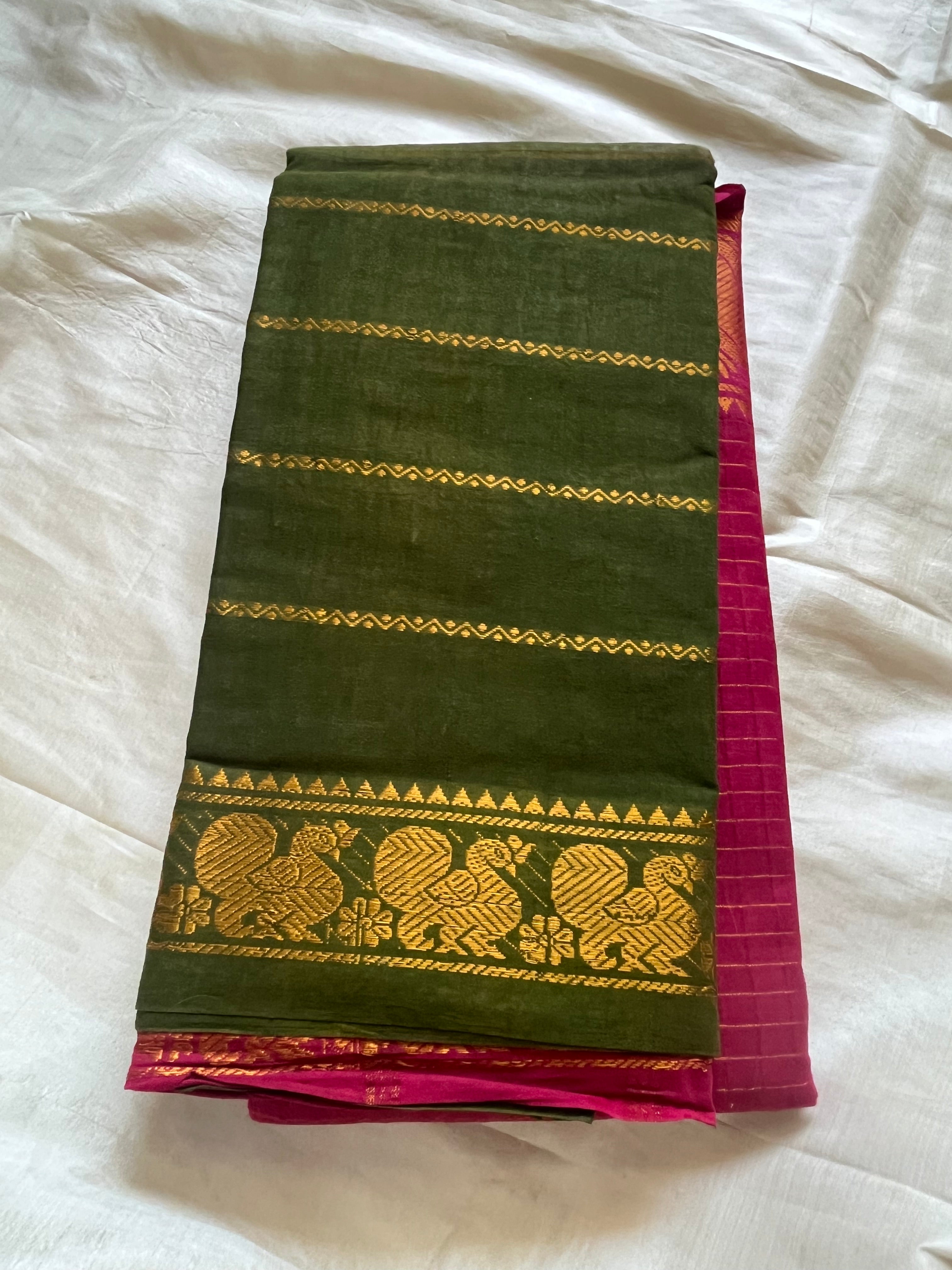 Half n Half Zari  Kattam Velthari Saree