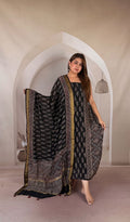 Pure Maheshwari Silk Ajrakh Printed 2pcs suit