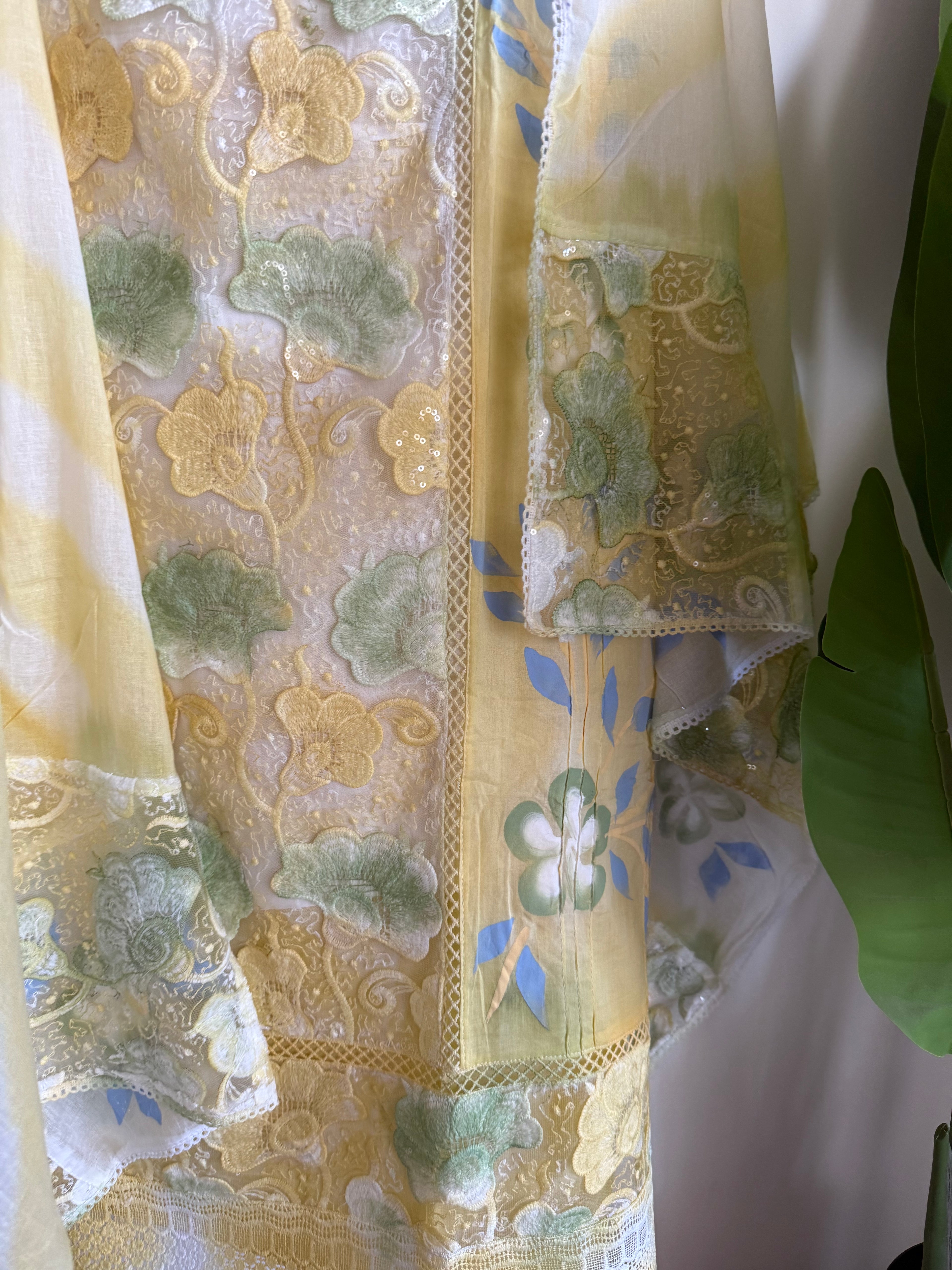 Appliqué Cotton 3pcs Unstitched Suit