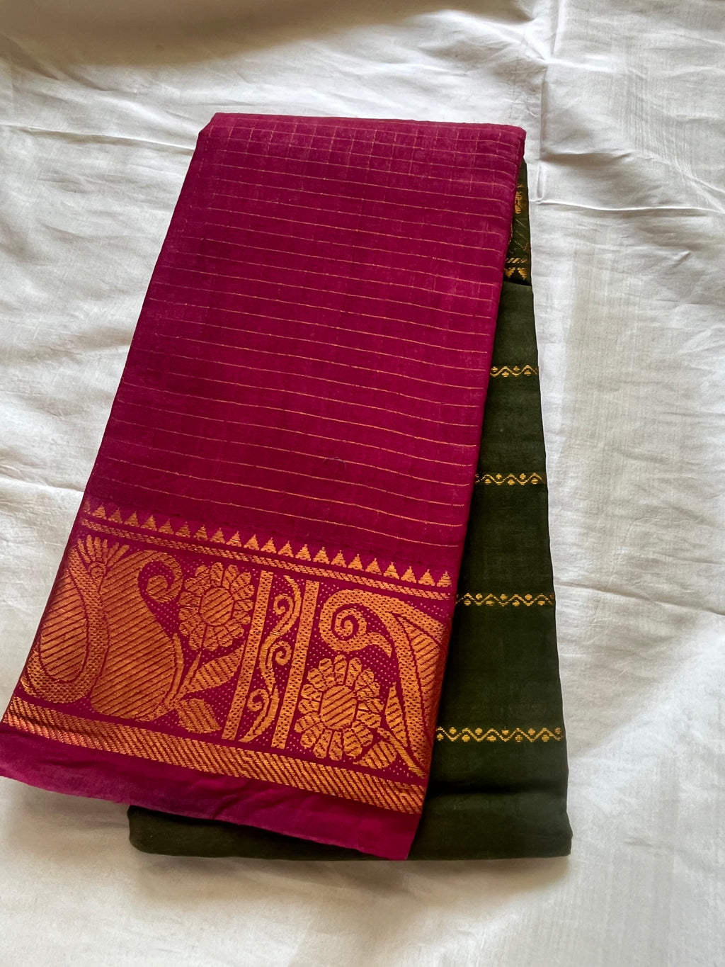 Half n Half Zari  Kattam Velthari Saree