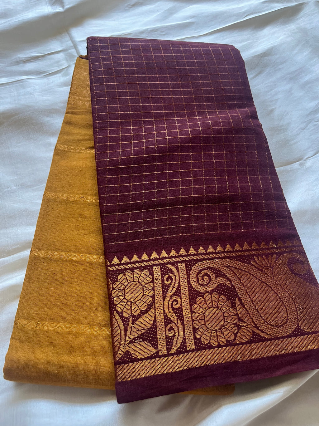 Half n Half Zari  Kattam Velthari Saree